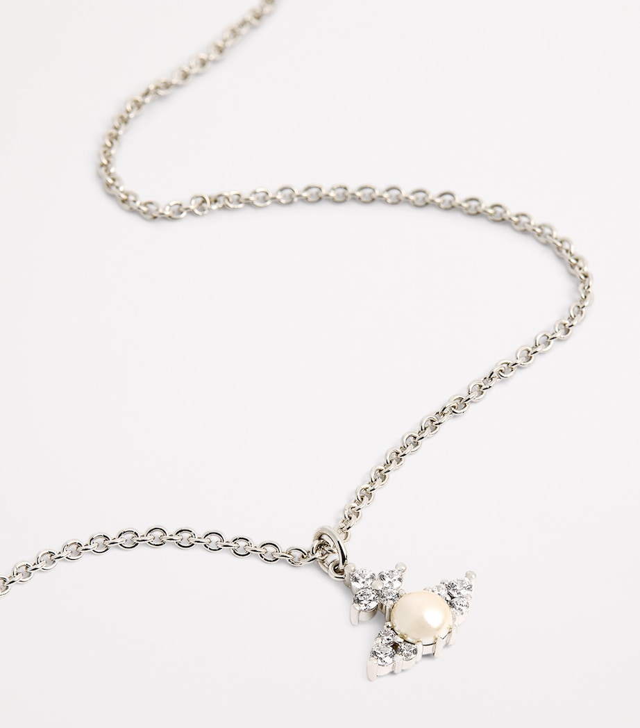 Vivienne Westwood Embellished Feodora Necklace Platinum Pearl Image 4