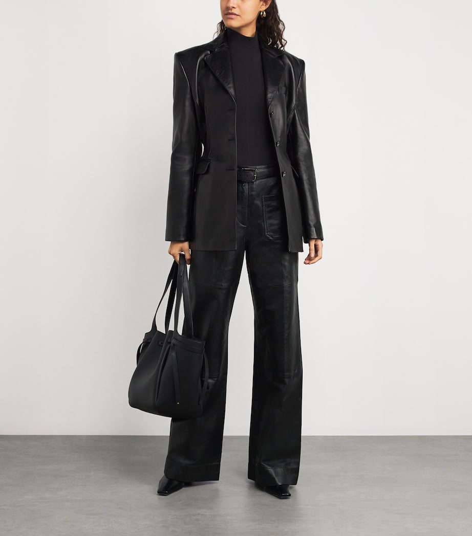 Modal Ribbed Rollneck Sweater BLACK Image 2