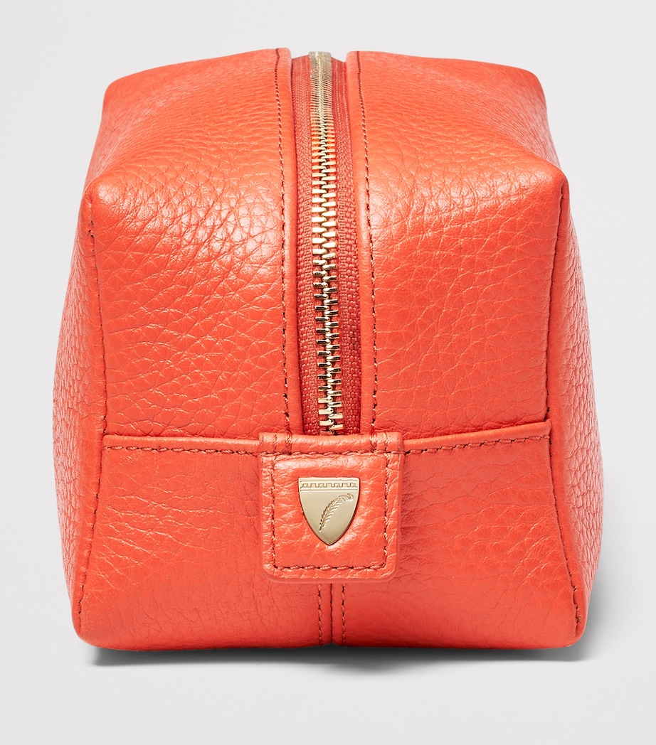 Leather London Make-Up Bag CORAL Image 2