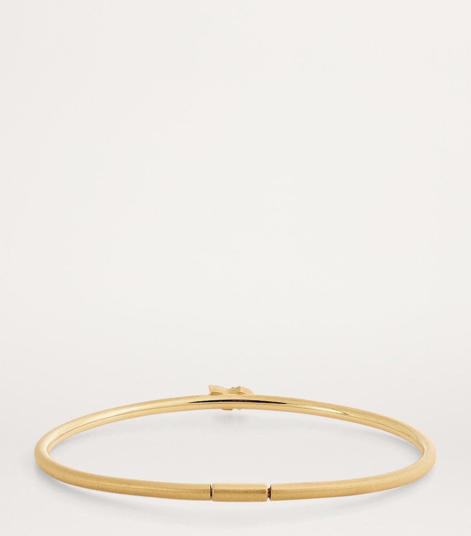 Medium Yellow Gold and Diamond Plié Posey Bangle YELLOW GOLD Image 3