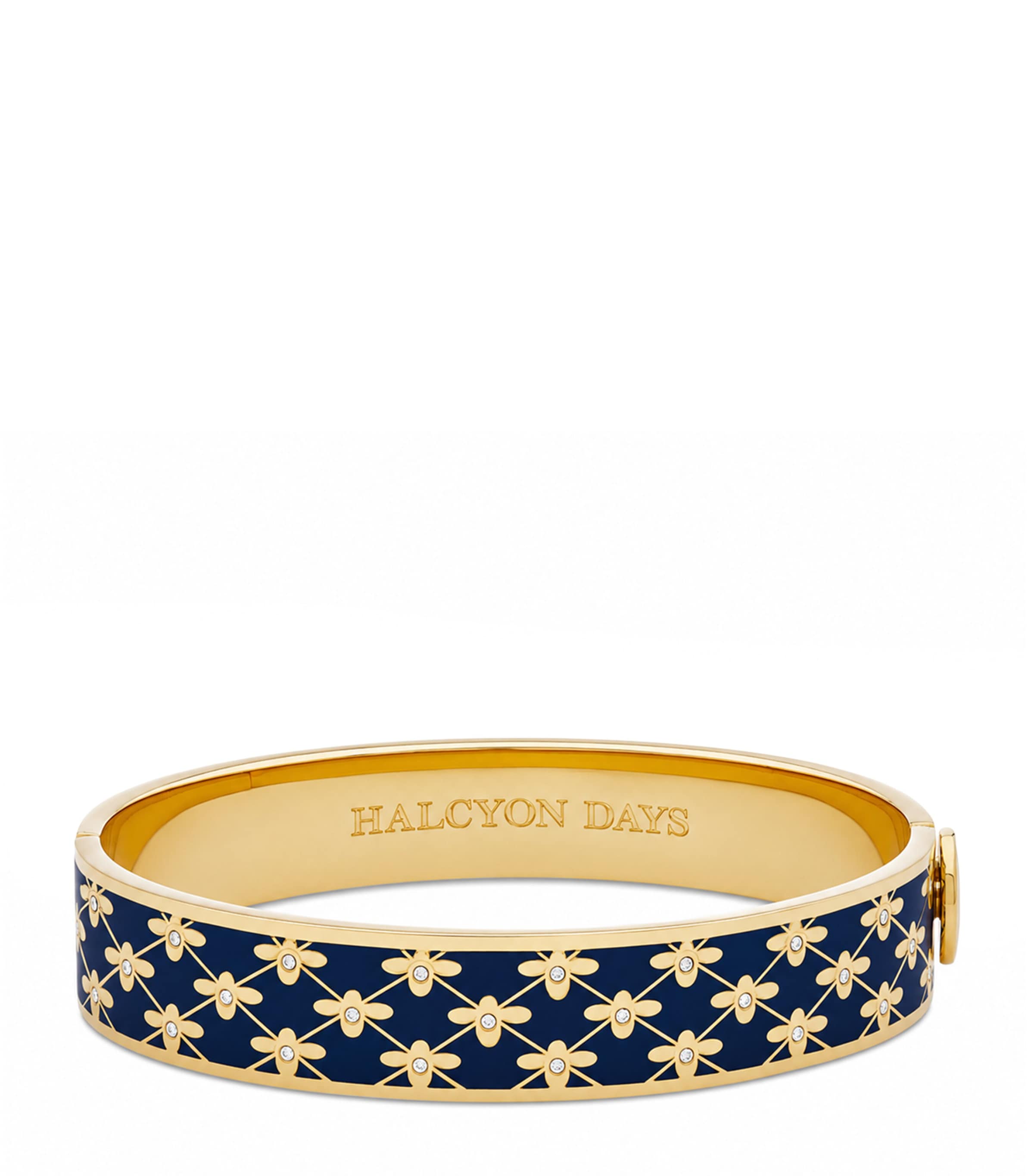 Halcyon Days Gold-Plated Enamel Bee Sparkle Bangle Black Image 1
