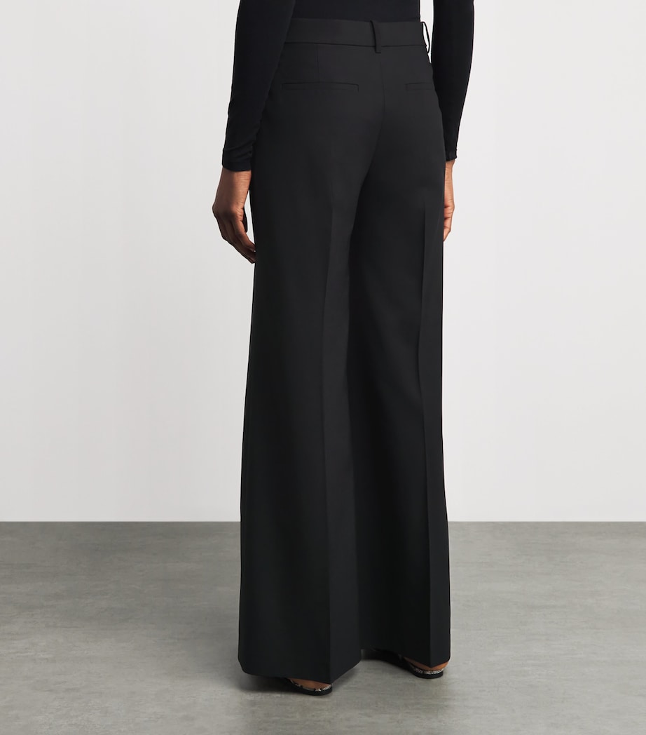 Stretch-Wool Flared Trousers 001 BLACK Image 5