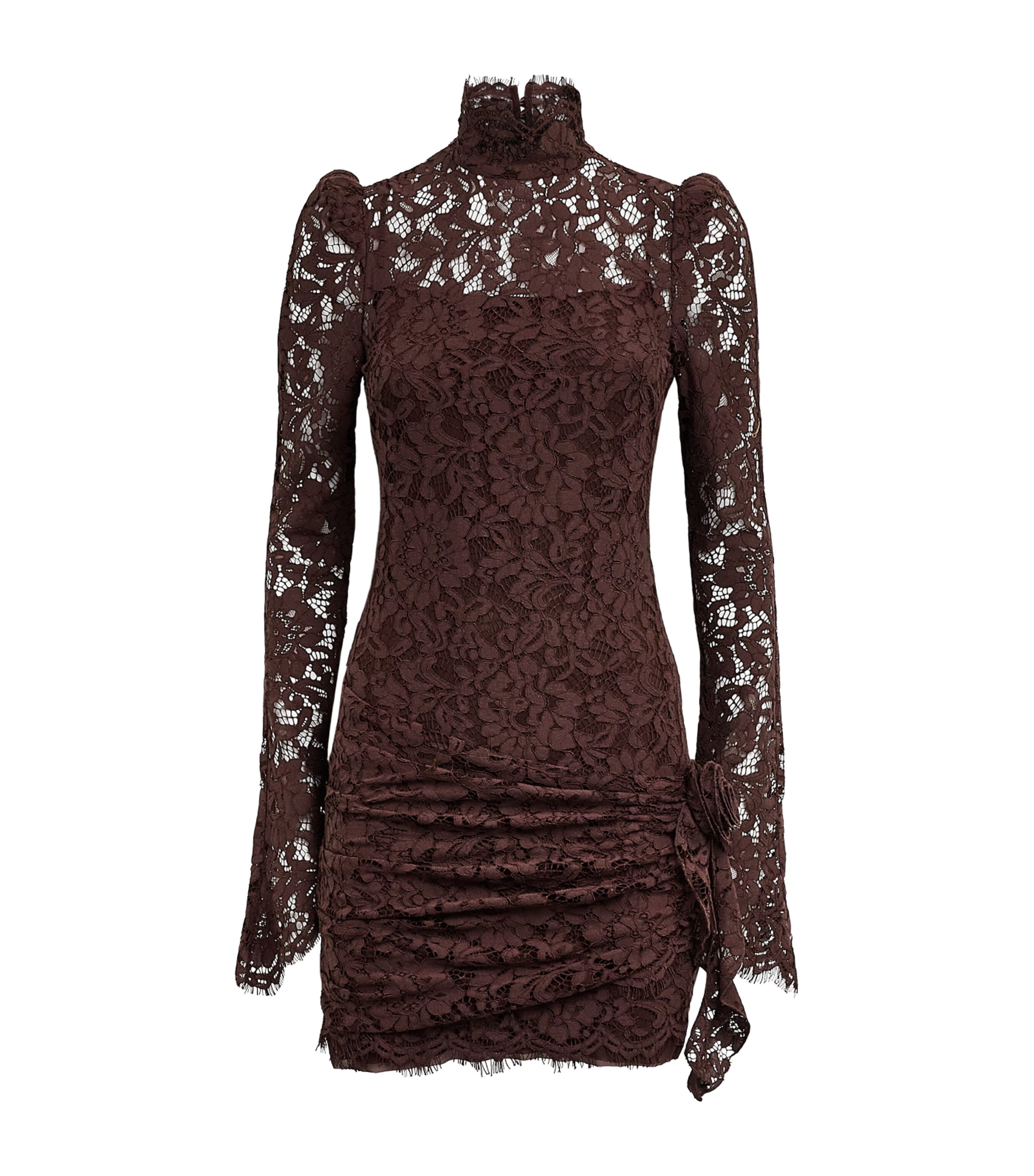De La Vali Womens Lace Bodita Mini Dress Brown Image 1