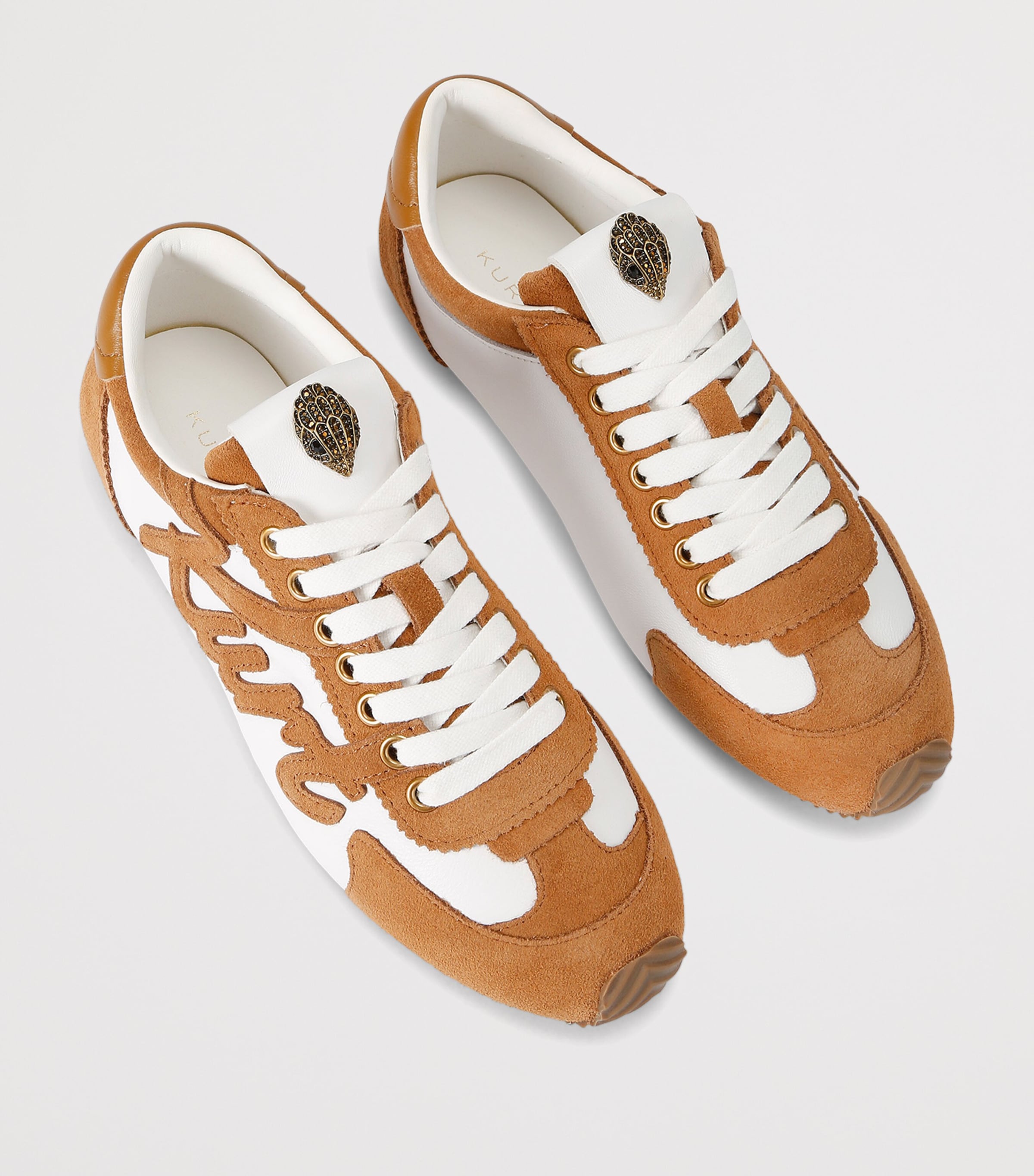 Kurt Geiger London Leather-Suede Islington Sneakers Tan Comb Image 4