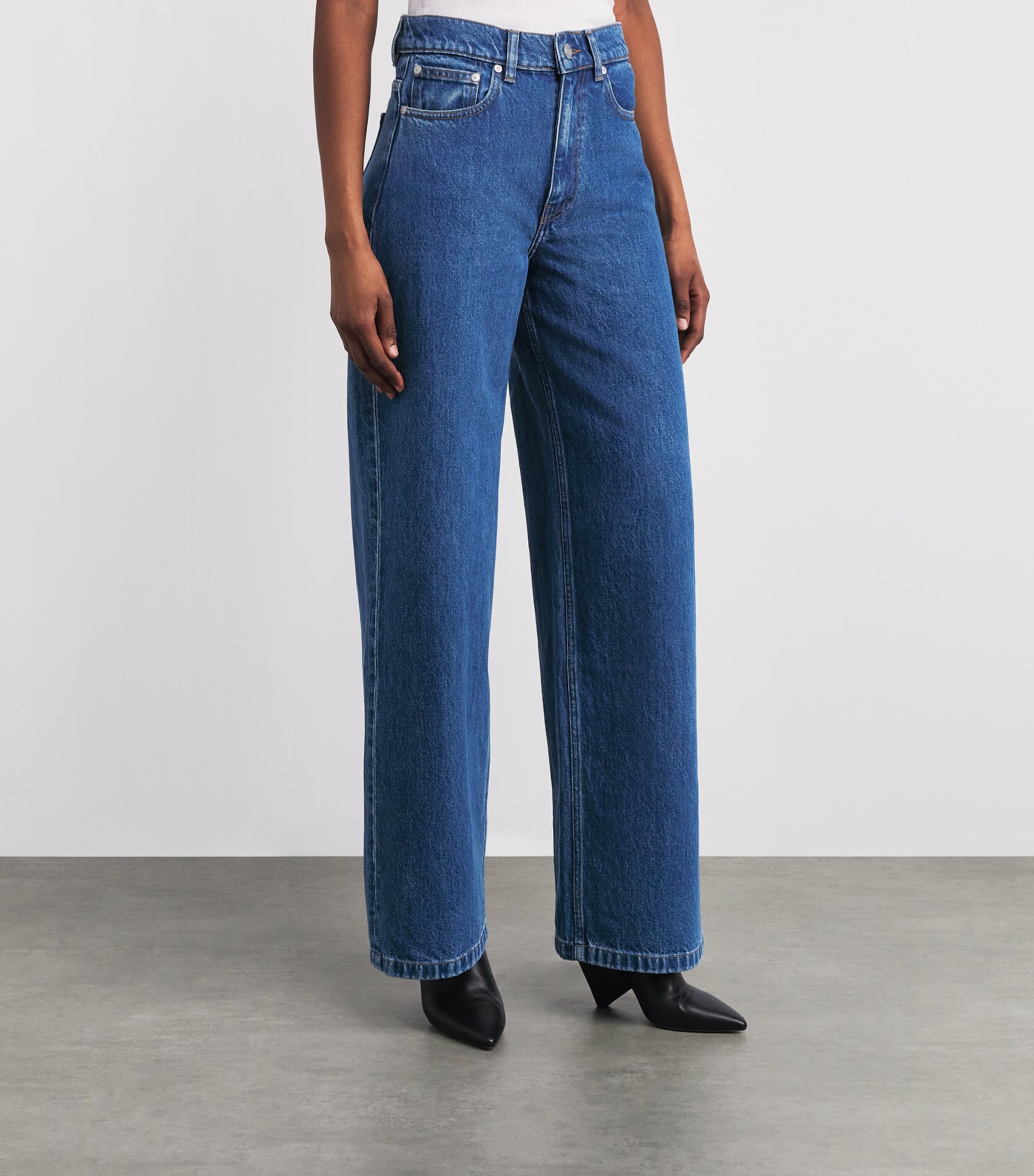 Joseph Womens Zamtam Wide-Leg Jeans Mid Blue Image 4