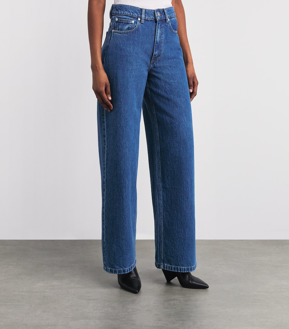 Joseph Womens Zamtam Wide-Leg Jeans Mid Blue Image 4