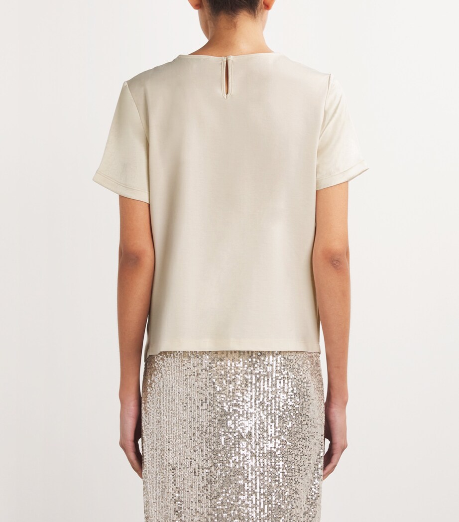 Weekend Max Mara Womens Satin-Front T-Shirt Ivory Image 4