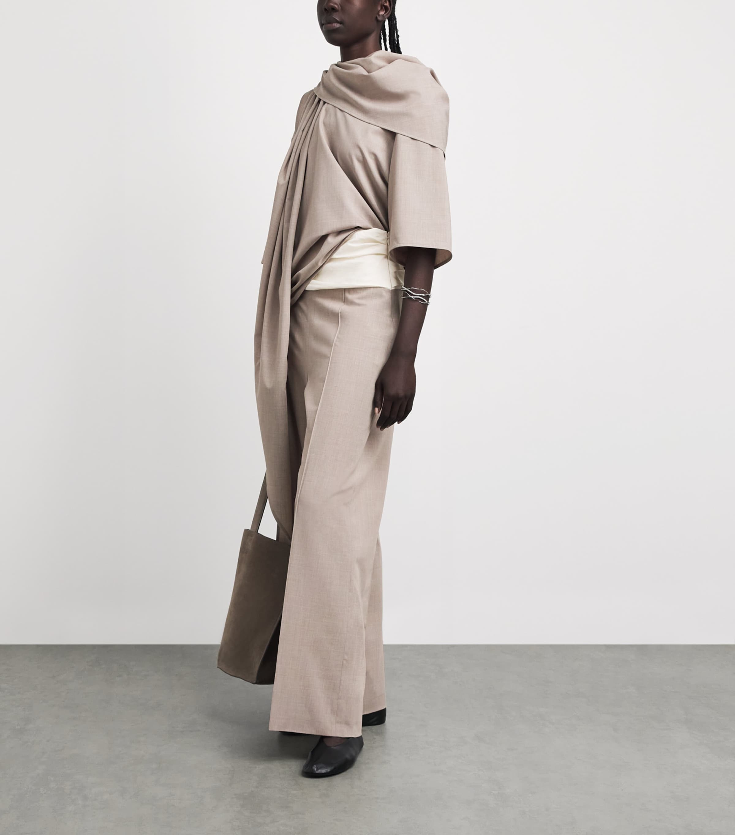 Voranida Womens Ruched-Detail Perrin Trousers Khaki Image 2