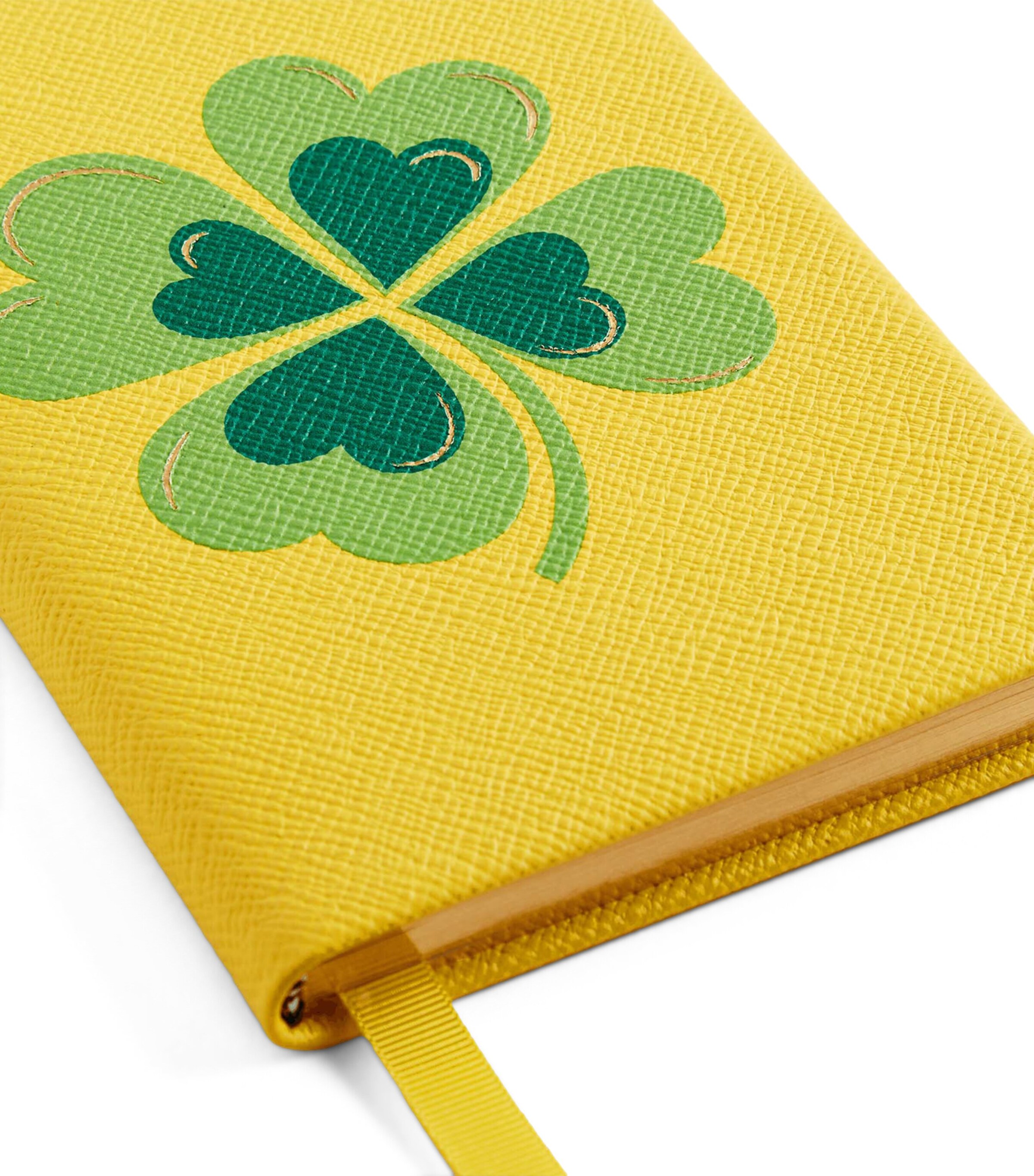 Leather Clover Charm Chelsea Notebook LEMON Image 2