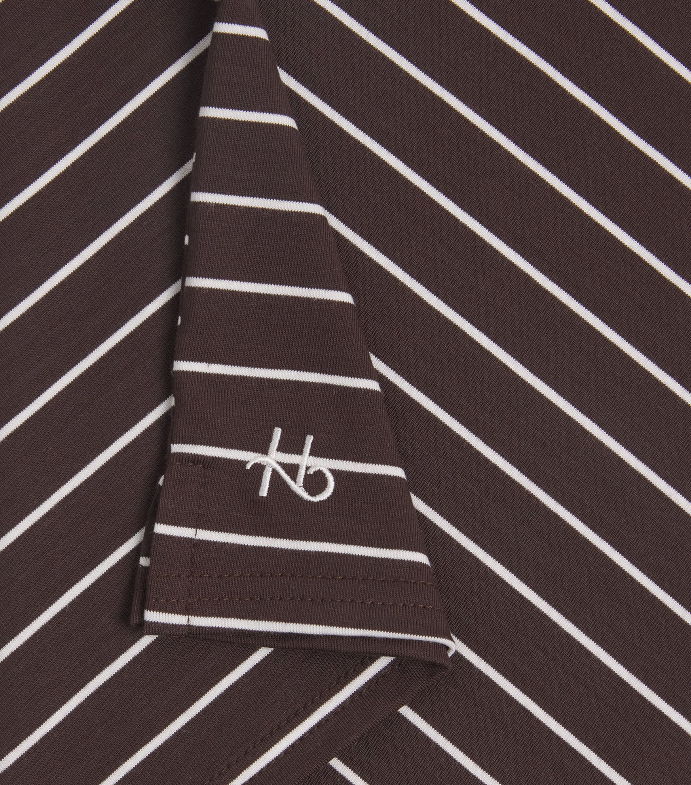 Homebody Kids Stripe Pyjama Top (4-16 Years) Coffee Bean Stripe Image 4