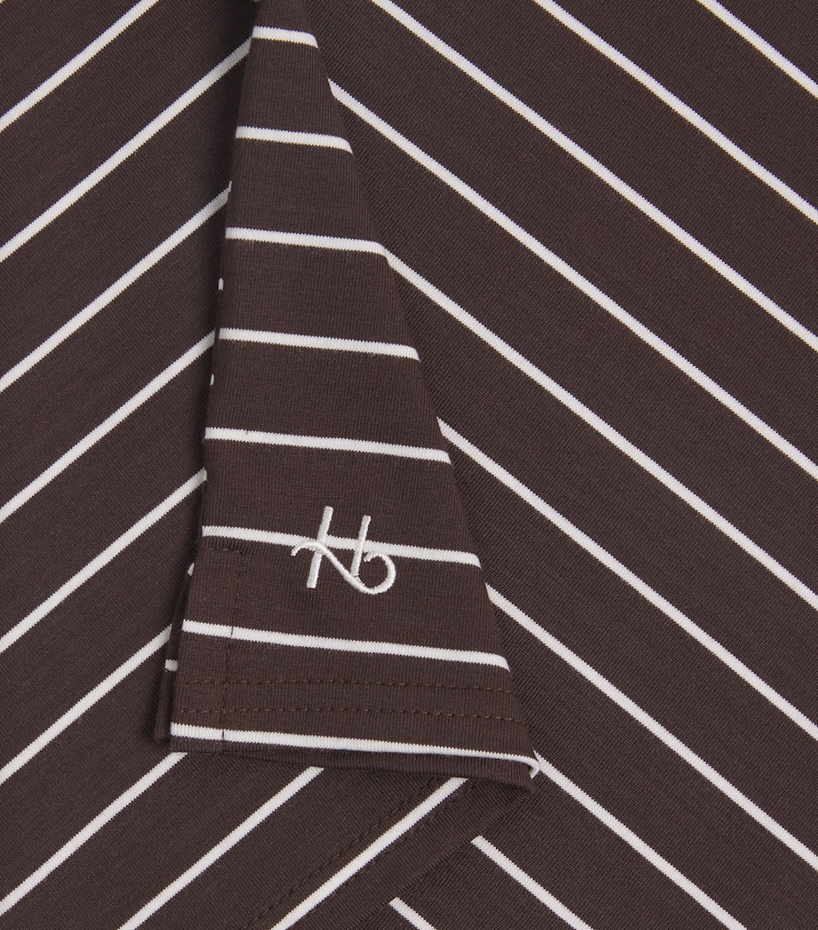 Homebody Kids Stripe Pyjama Top (4-16 Years) Coffee Bean Stripe Image 4