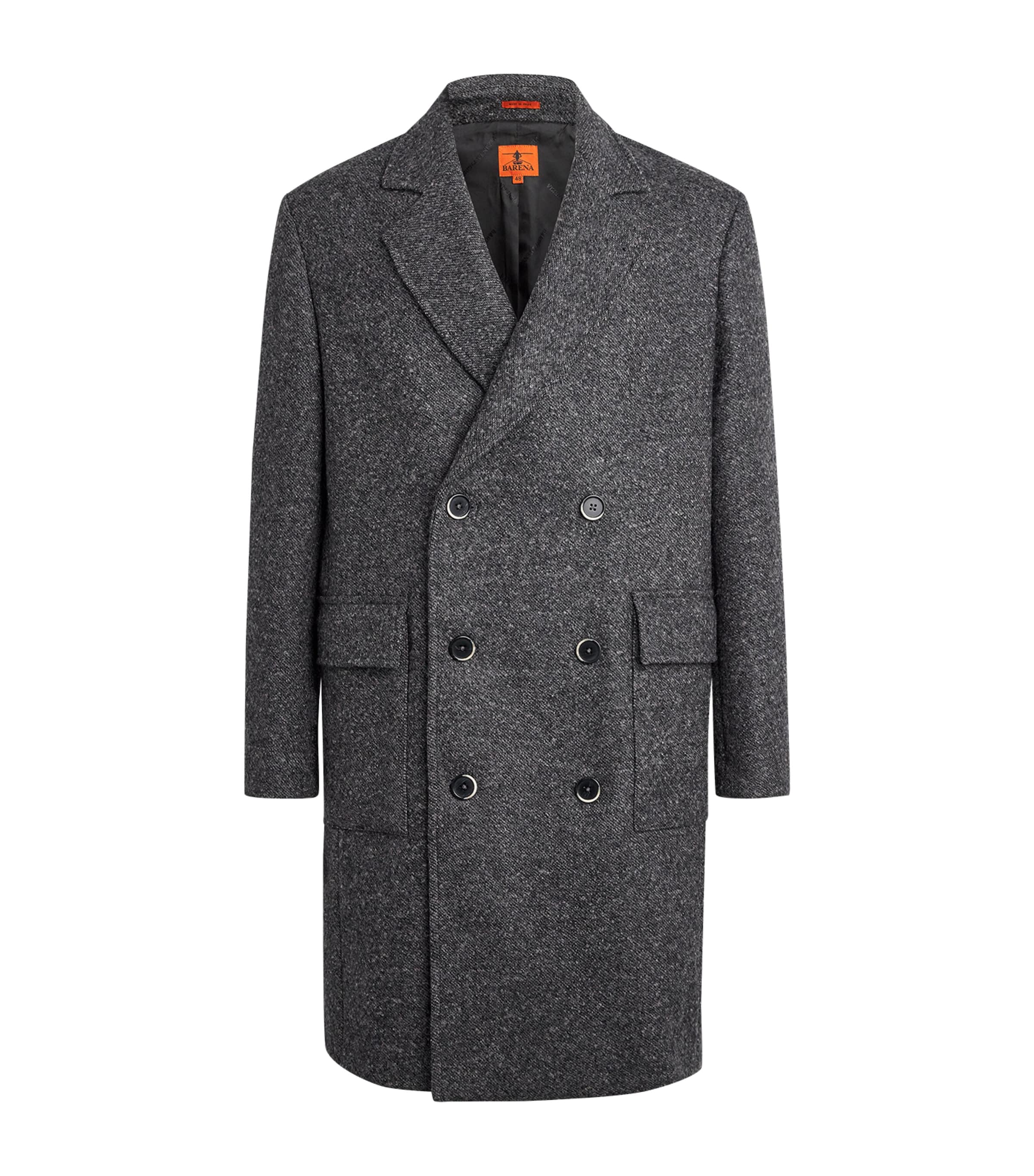 Barena Venezia Double-breasted Melton Wool-blend Coat In Black