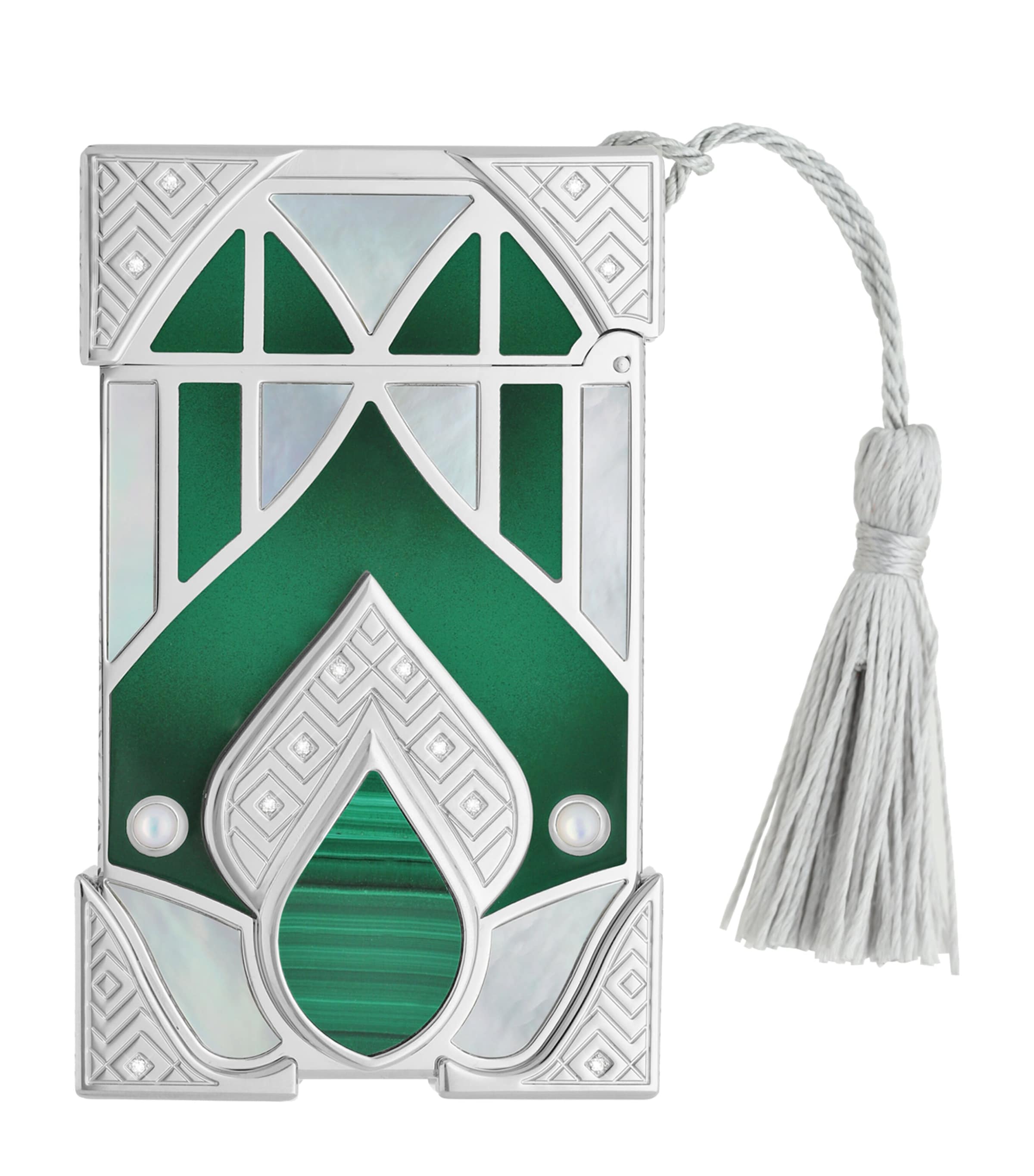 S.T. Dupont Haute Creation Maharaja Lighter Palladium + Green Image 2