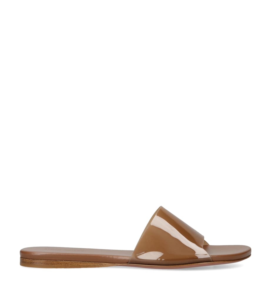 Amina Muaddi Bianca Glass Sandals Mid Brown Image 1