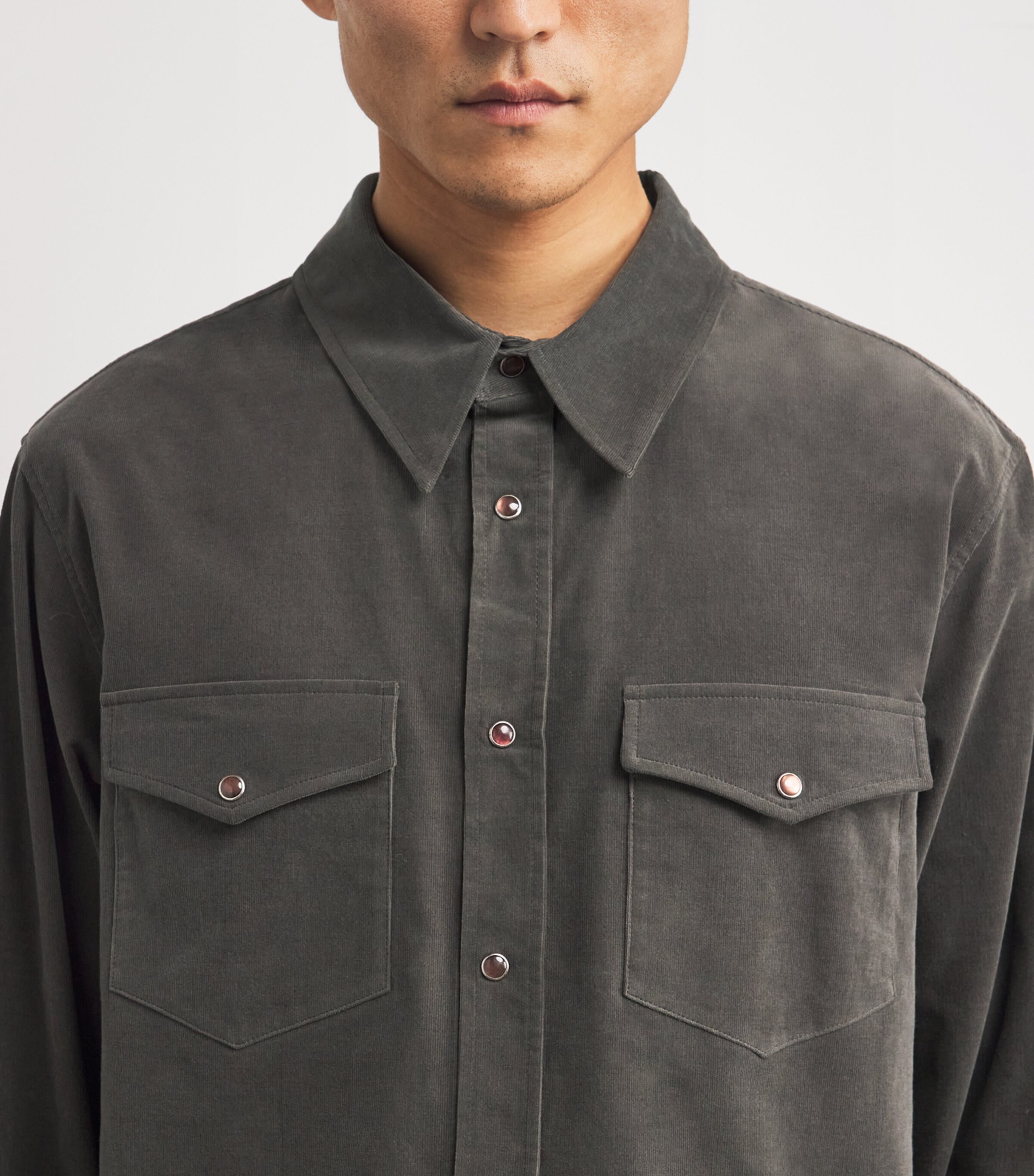 System Mens Cotton-Blend Corduroy Shirt Dark Khaki Dk Image 6