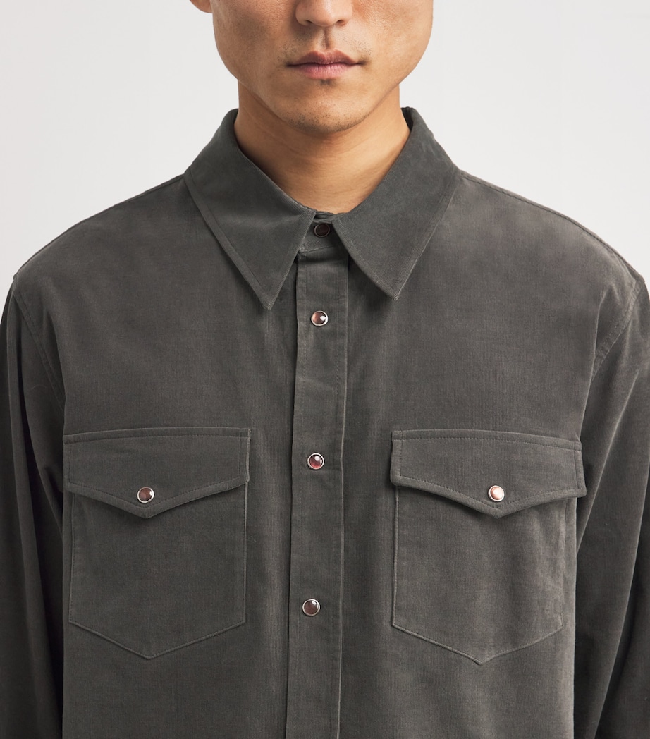 Cotton-Blend Corduroy Shirt DARK KHAKI DK Image 6