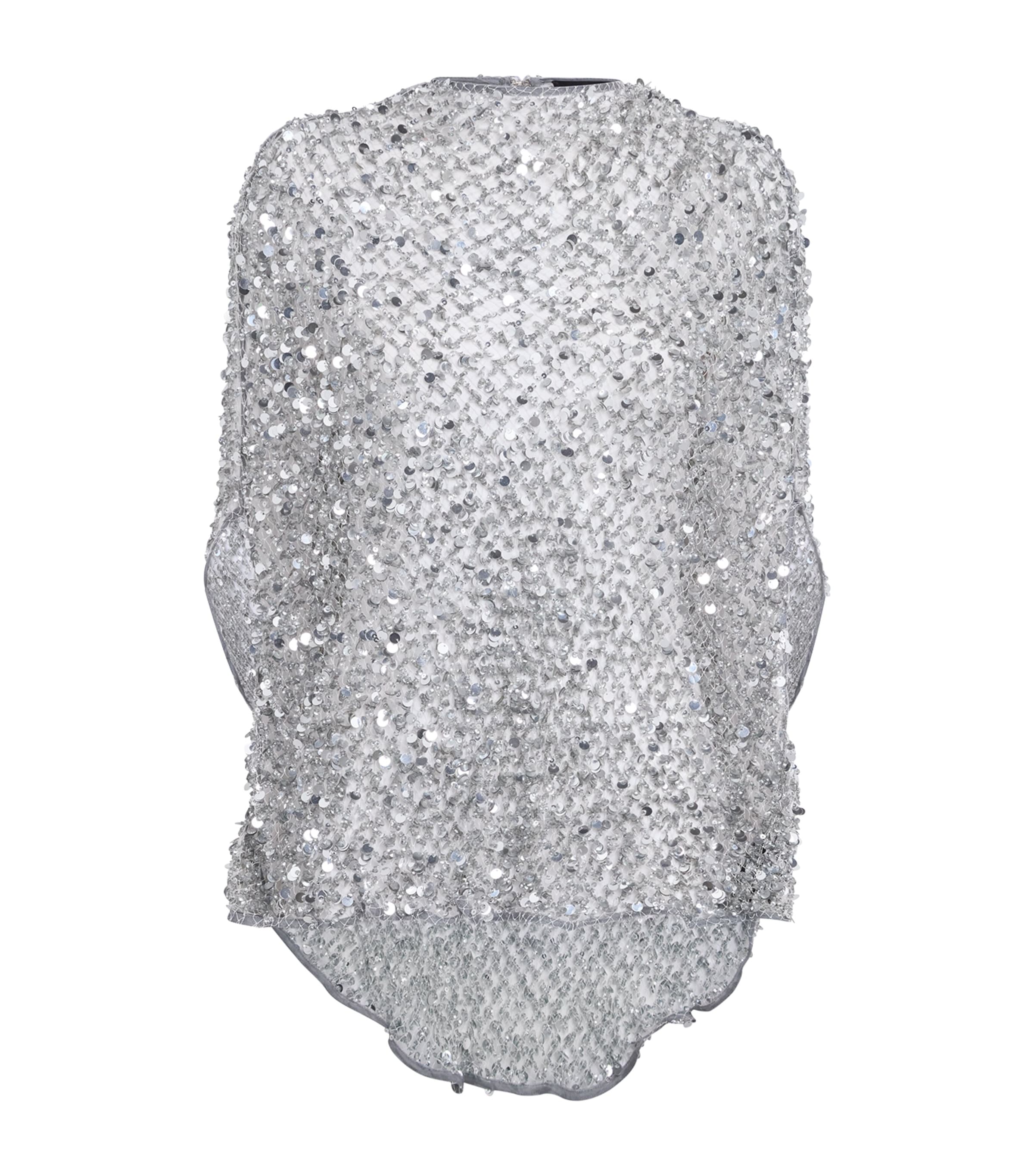 LAPOINTE SEQUINNED MESH CAPE TOP 