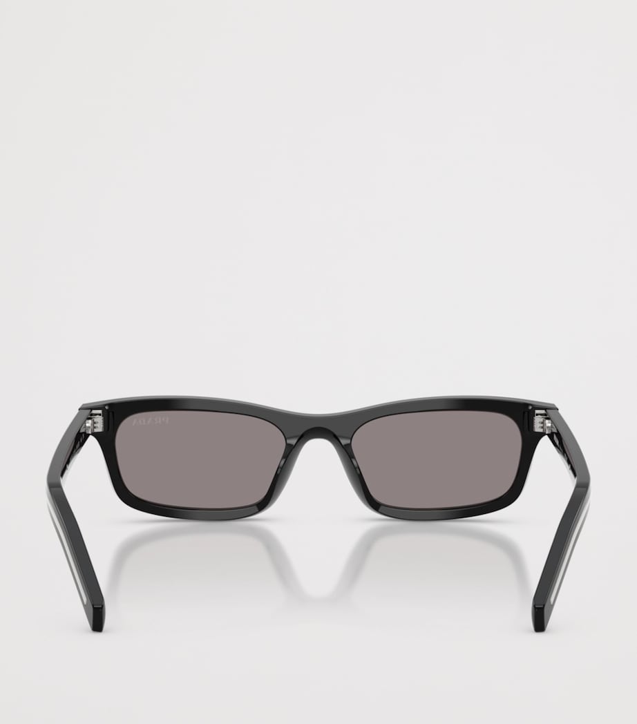 Prada Acetate Rectangle Sunglasses Black Image 4
