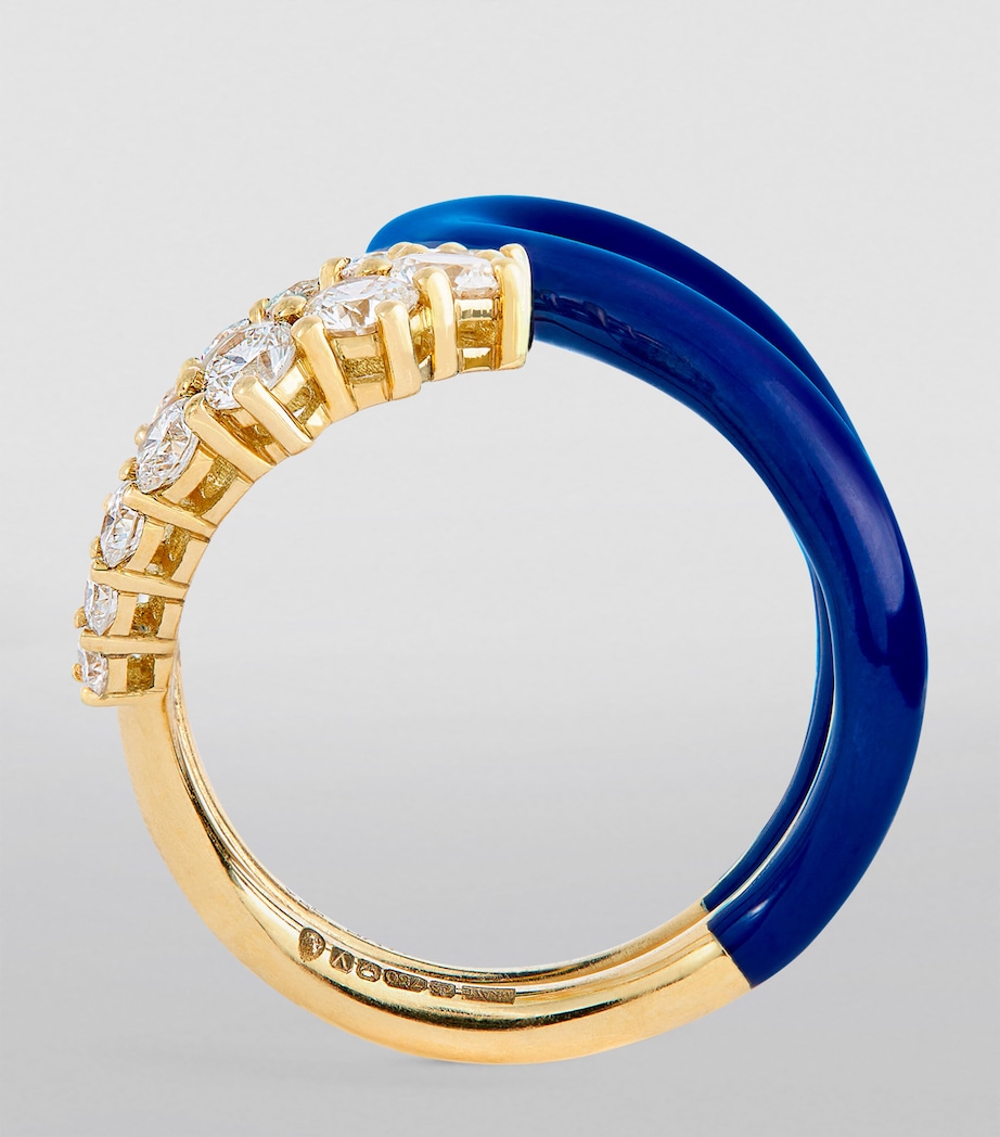 Yellow Gold, Diamond and Enamel Aria Ring YELLOW GOLD Image 2