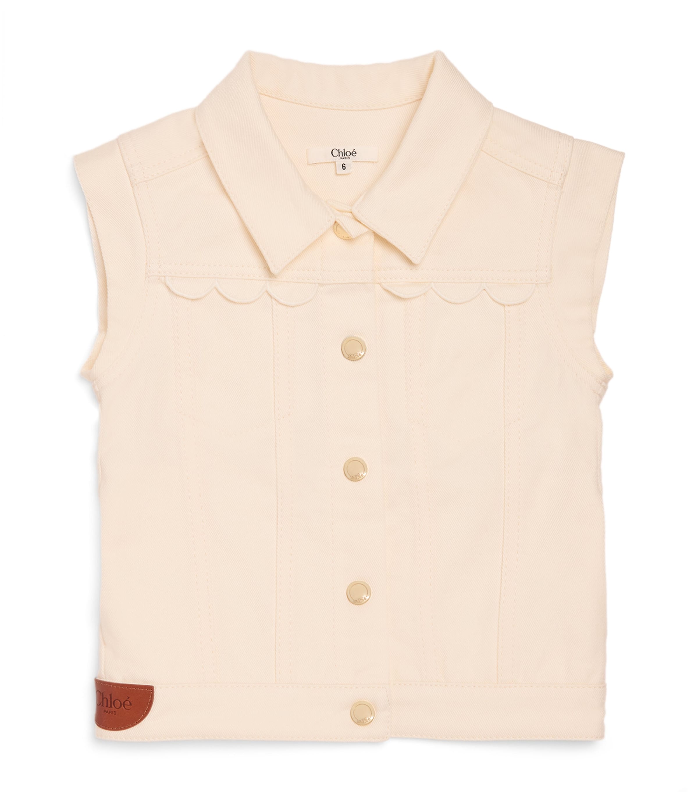 CHLOÉ COTTON SLEEVELESS DENIM JACKET