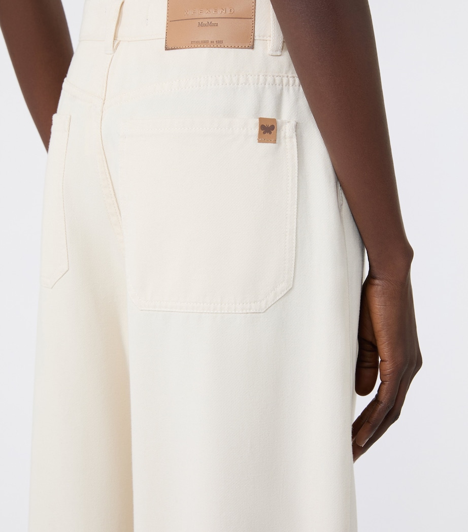 Weekend Max Mara Womens High-Rise Wide-Leg Jeans Ecru Image 5