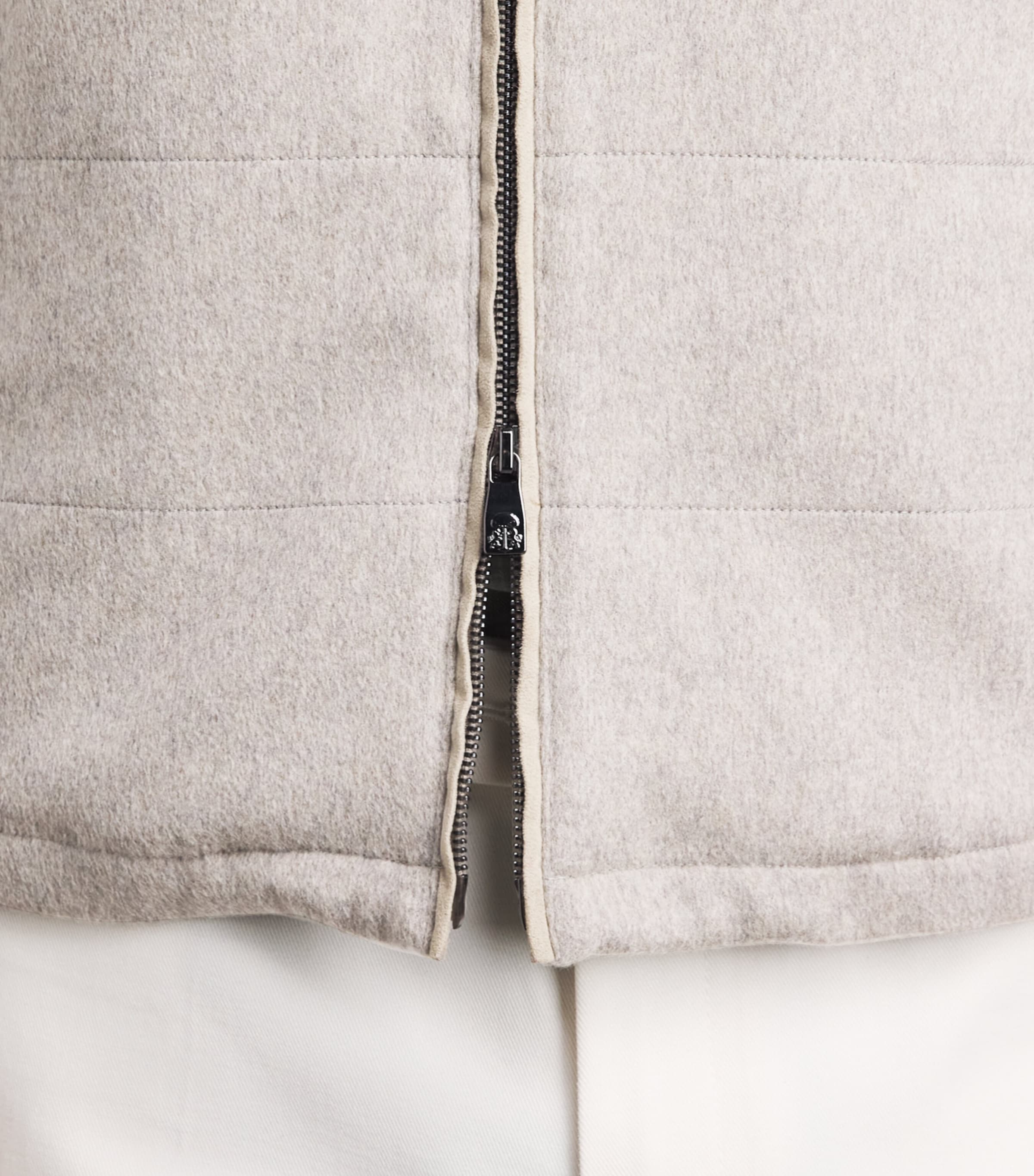 Corneliani Mens Virgin Wool Padded Gilet Grey Melange Stl Image 3