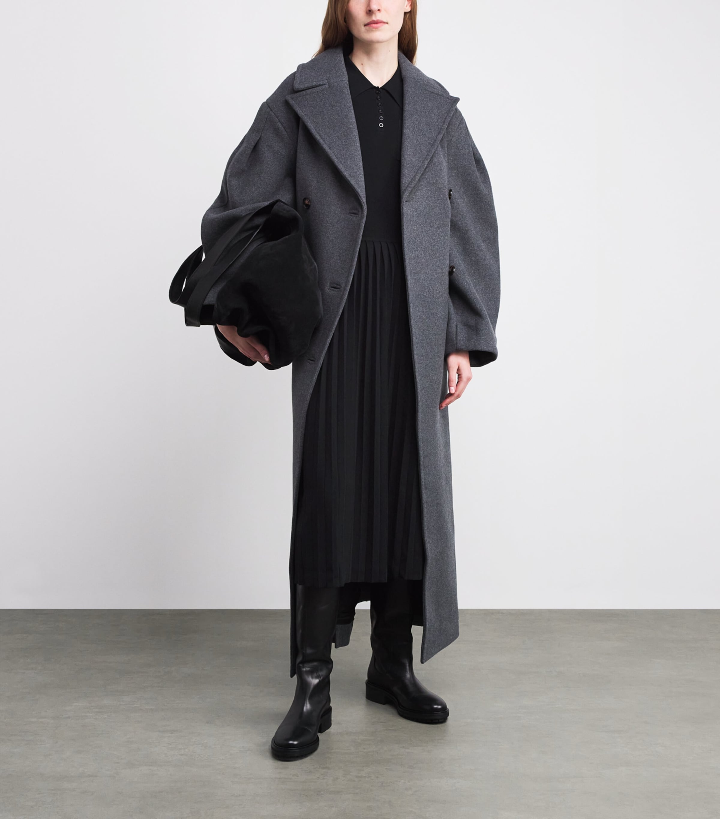 Knitted Midi Dress BLACK Image 2