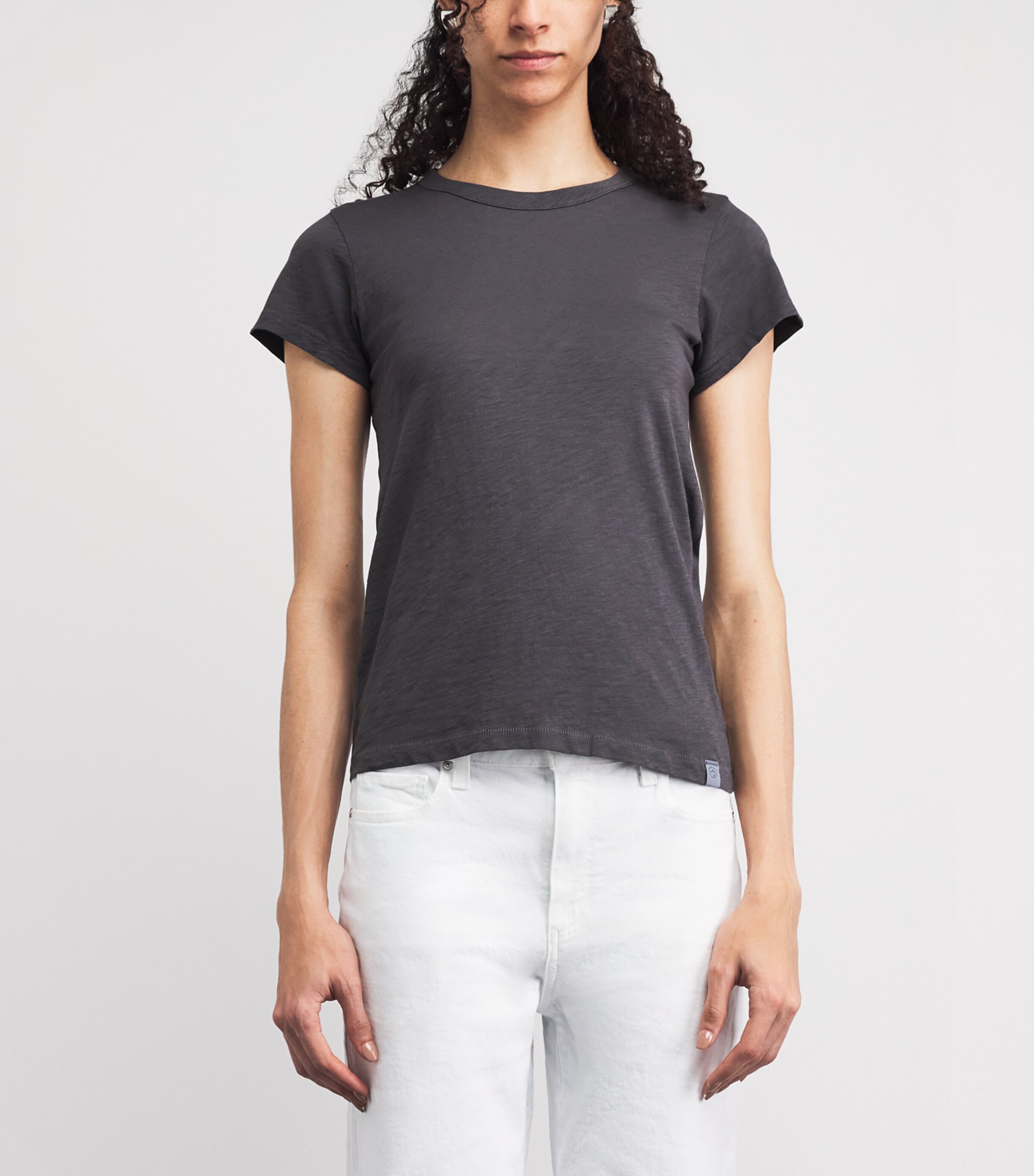 Rag & Bone Womens Pima Cotton The Slub T-Shirt Greystone Image 4