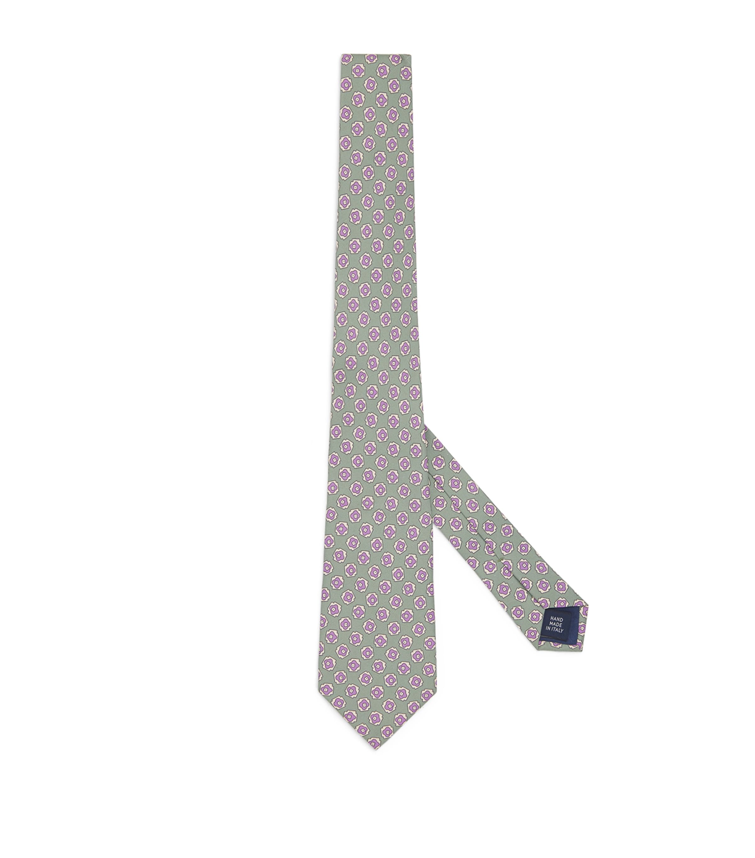 Polo Ralph Lauren Silk Printed Tie In Green