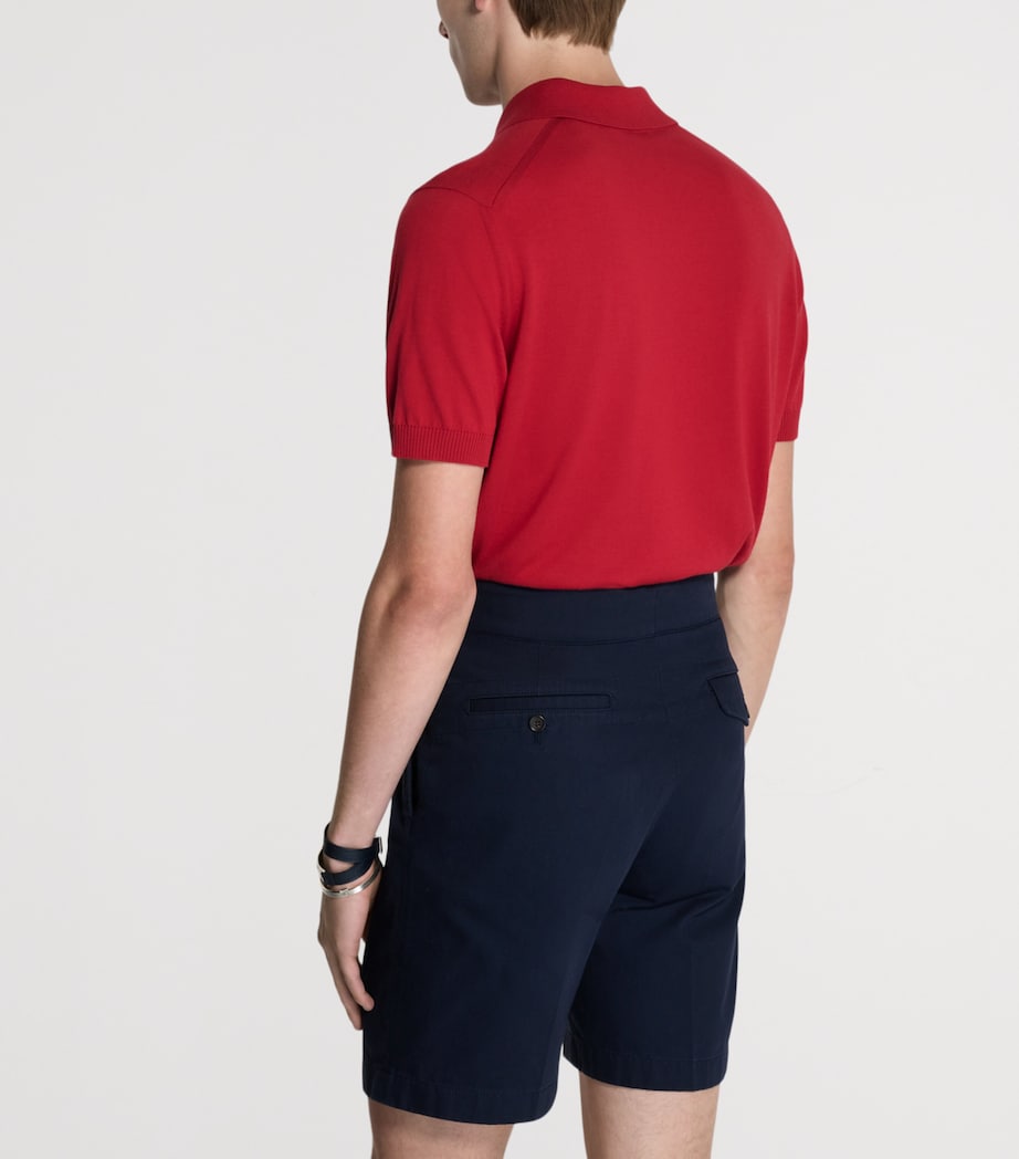Dunhill Mens Cotton-Mulberry Silk Polo Shirt Image 3