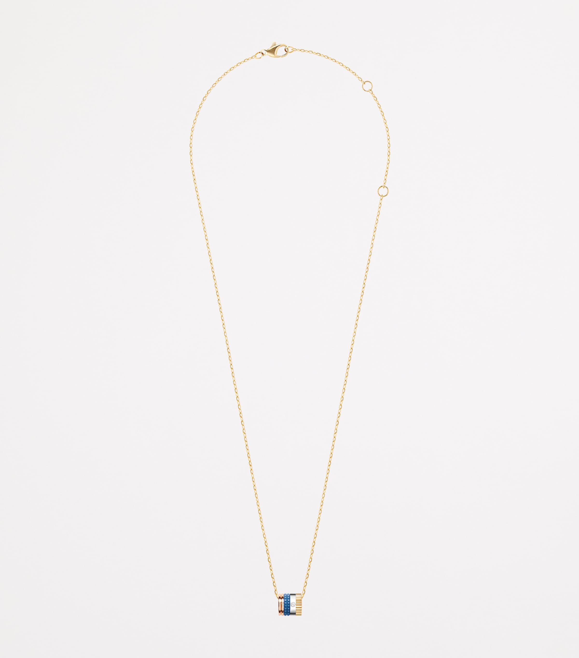 Mini Yellow Gold Quatre Blue Necklace YELLOW GOLD Image 3