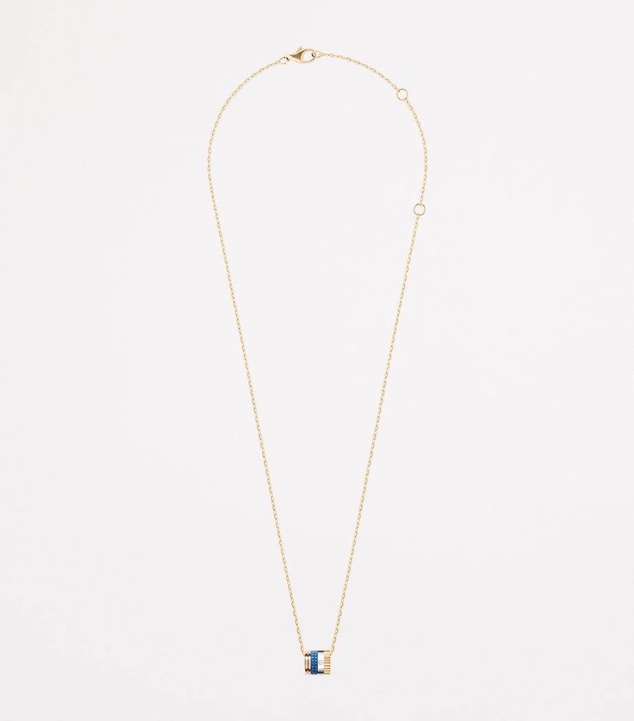 Mini Yellow Gold Quatre Blue Necklace YELLOW GOLD Image 3