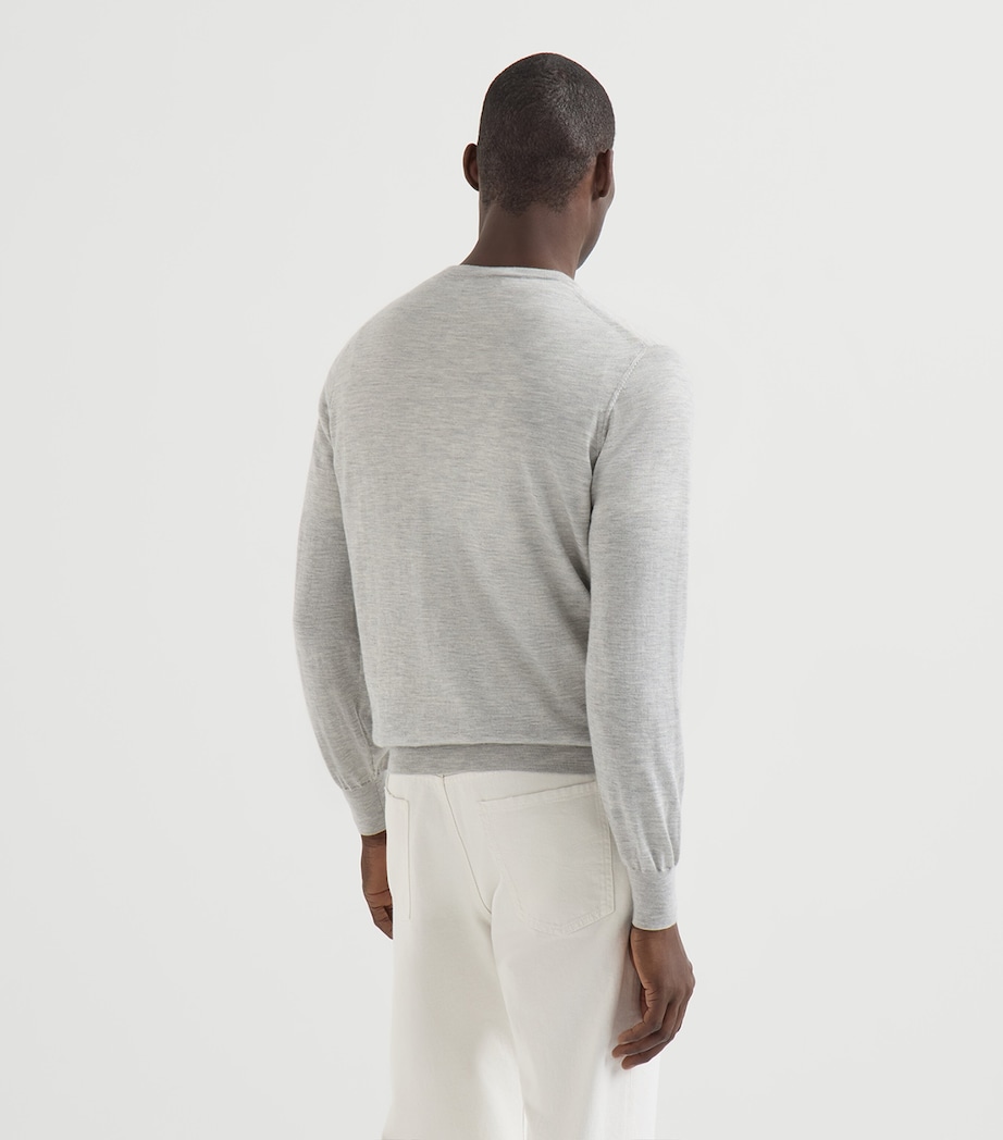 Brunello Cucinelli Mens Cashmere-Silk Crew-Neck Sweater Image 5