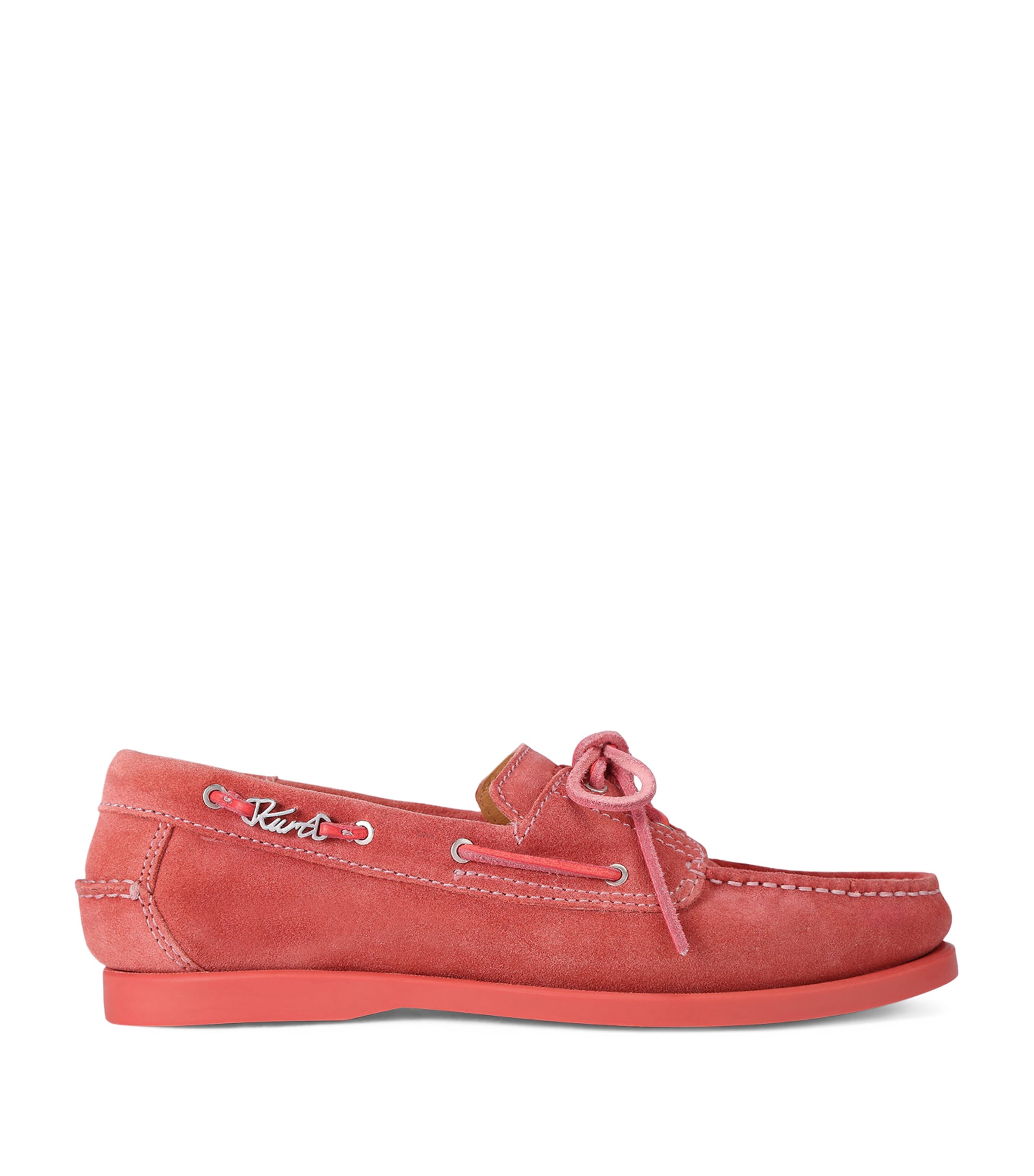 Kurt Geiger London Suede Boat Shoes Peach Image 1