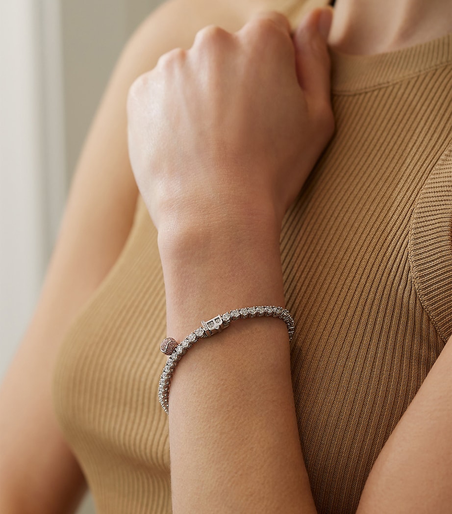 Platinum, Mixed Gold and Diamond Classic Tennis Bracelet PLATINUM Image 4