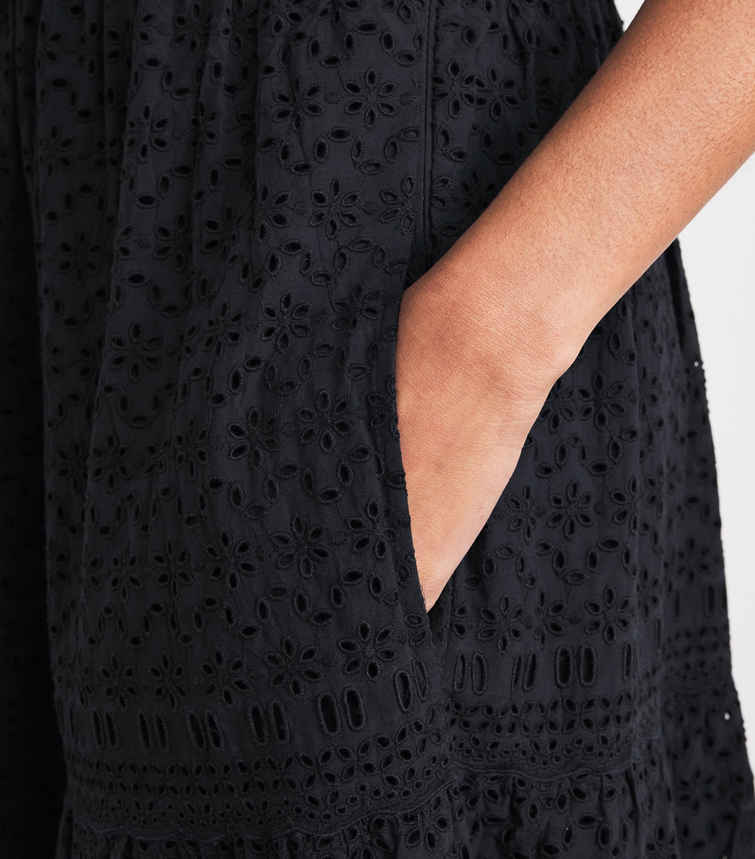 Ulla Johnson Womens Broderie Anglaise Constance Maxi Dress Midnight Image 3