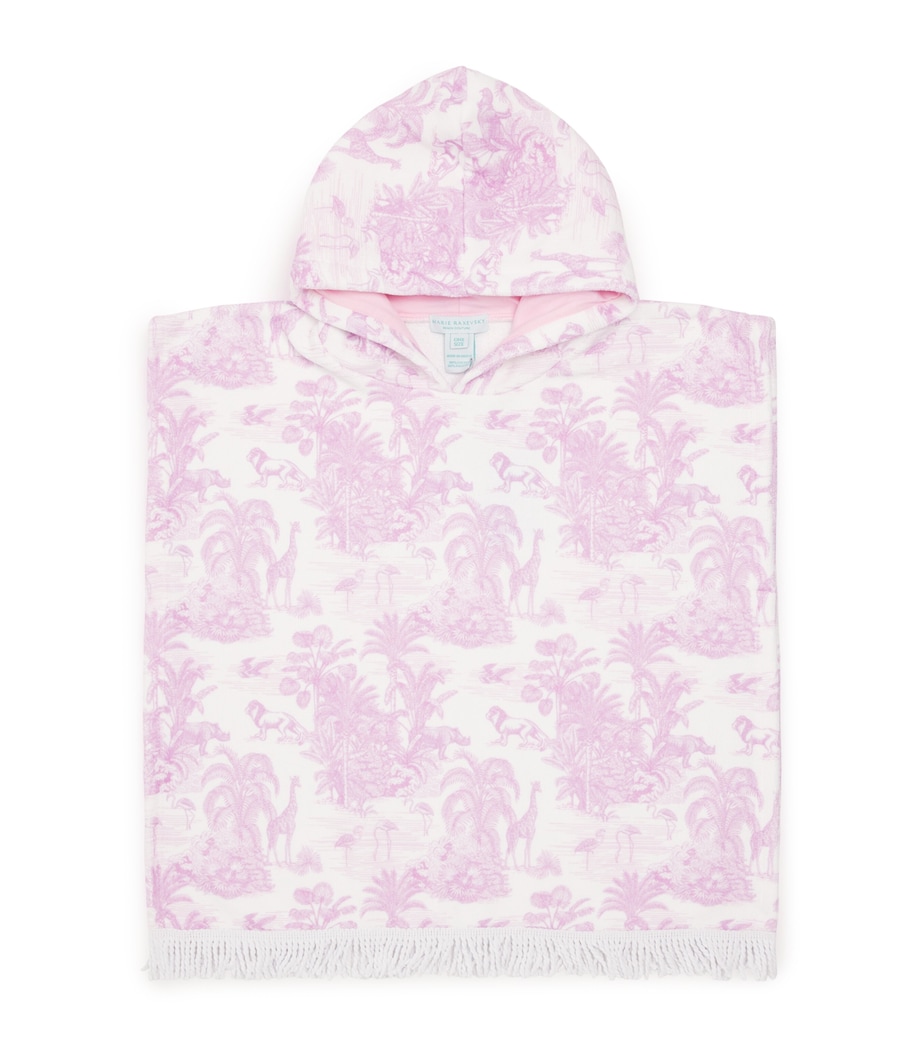 Terry Jungle Print Hooded Poncho JUNGLE LILLAC Image 1