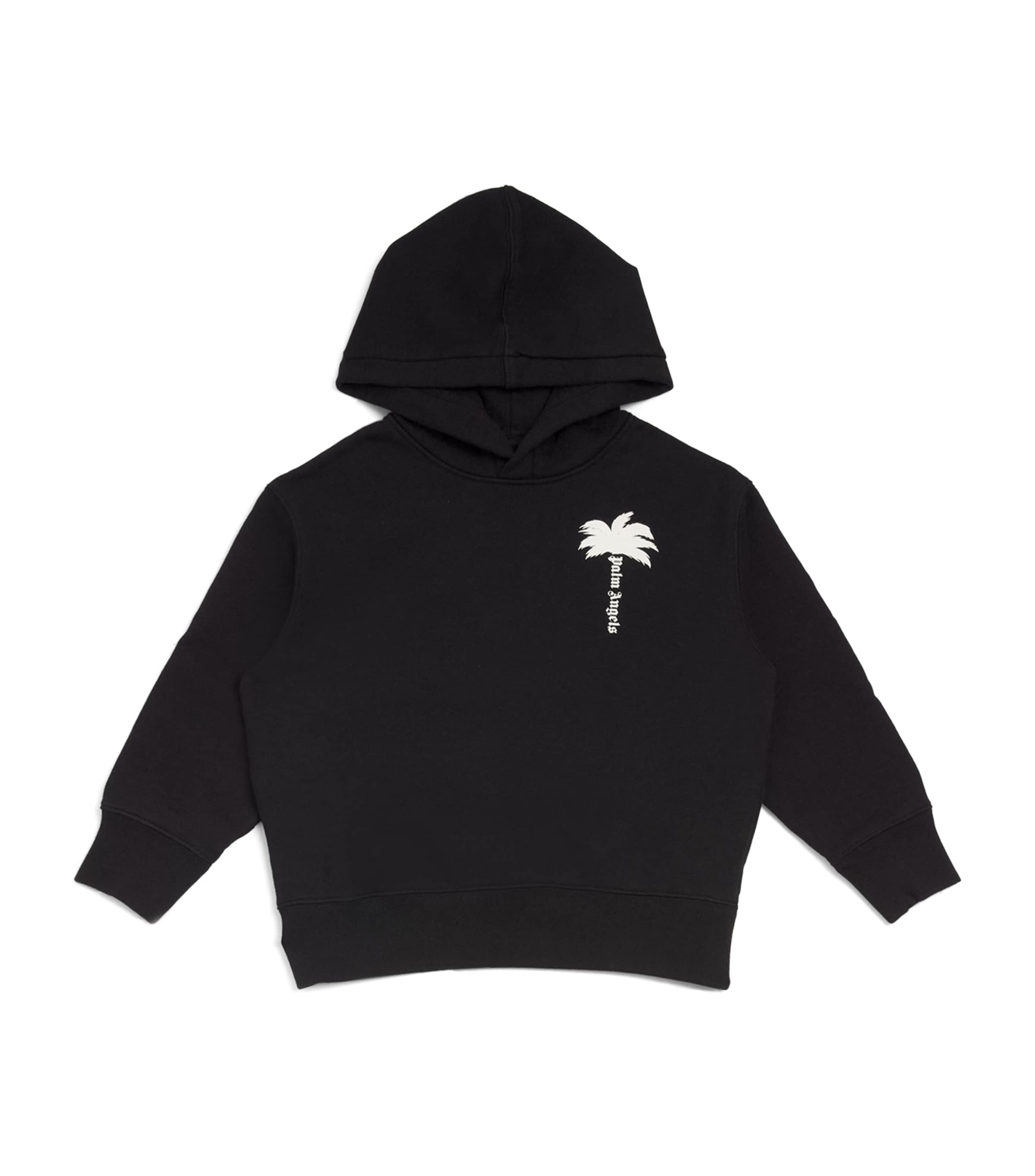 Shop Palm Angels Cotton Palm Tree Hoodie In Black