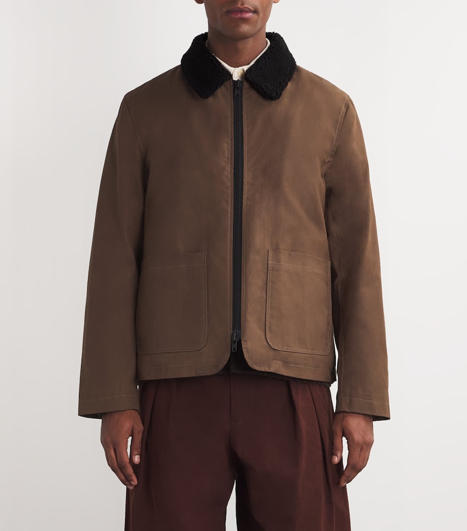 Oliver Spencer Mens Waxed Lambeth Field Jacket Khaki Image 3
