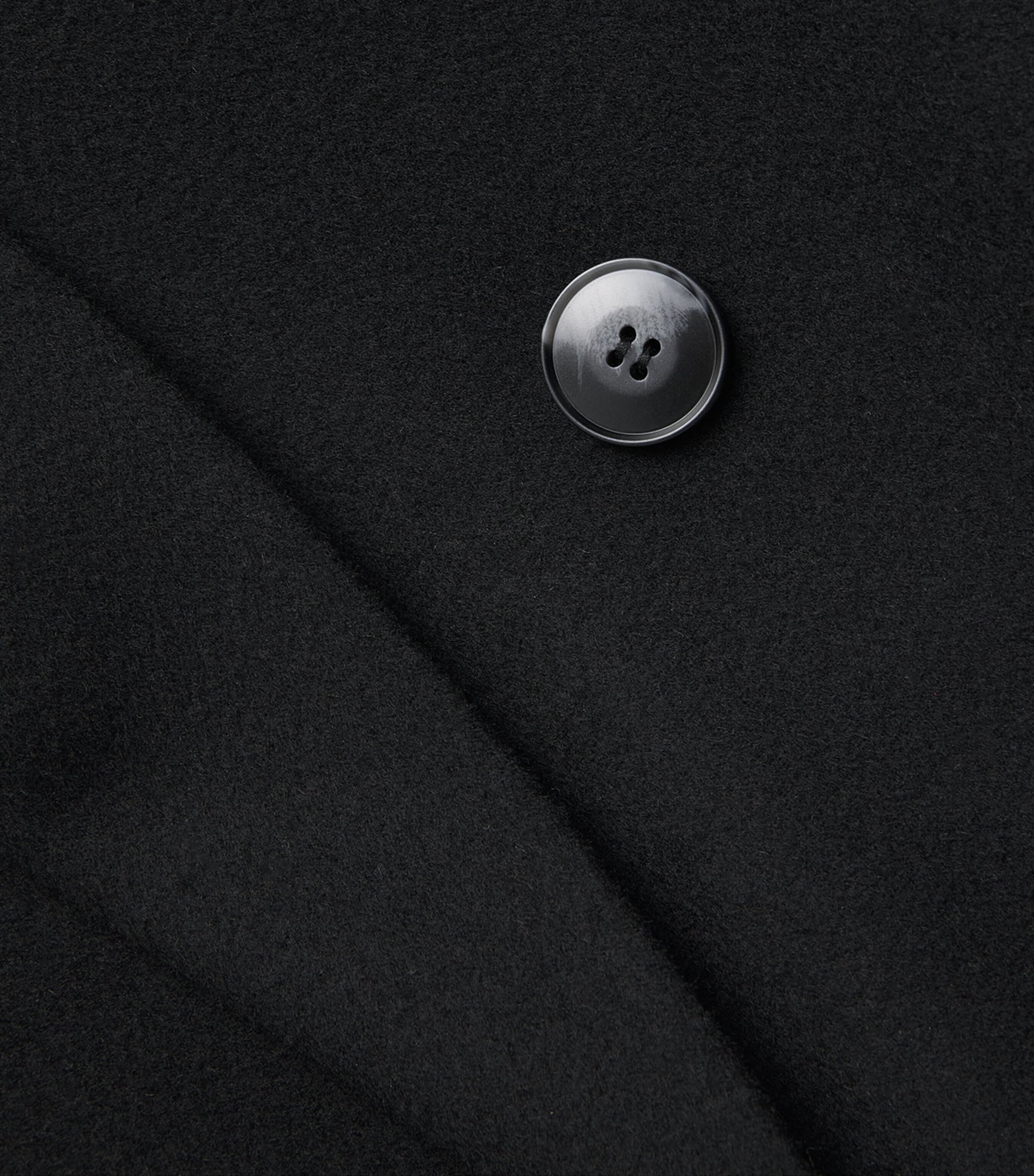 Virgin Wool Double-Breasted Coat BLACK Image 5