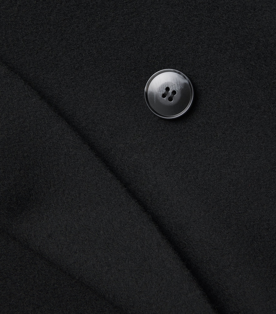 Virgin Wool Double-Breasted Coat BLACK Image 5