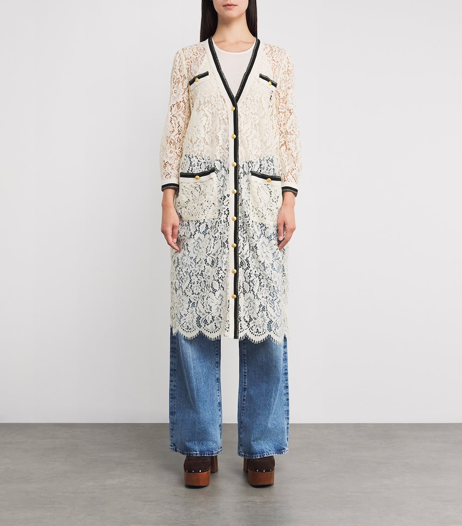 Lace Whisper Longline Cardigan ECRU ECRU Image 3