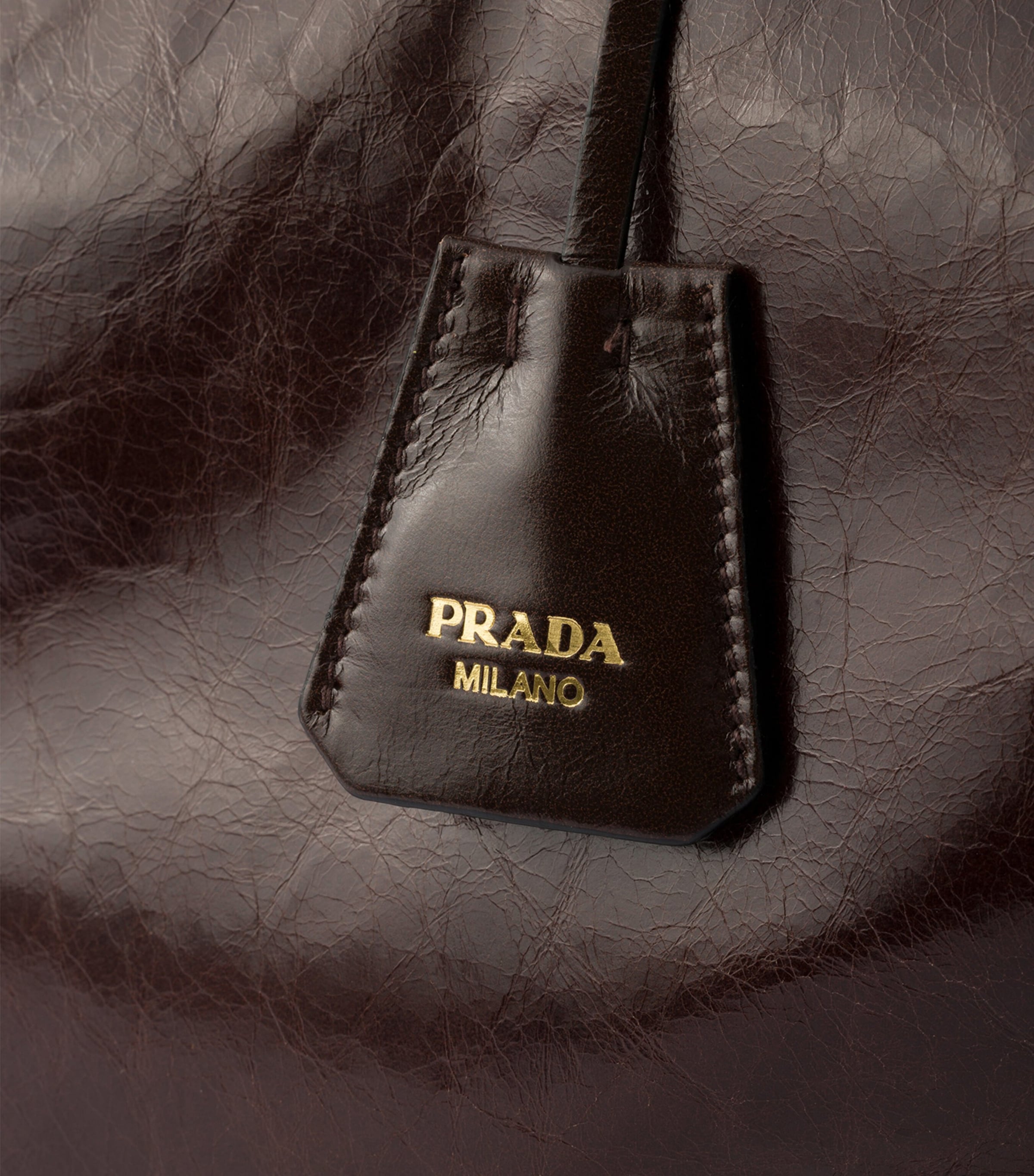 Prada Extra Large Leather Bonnie Shoulder Bag Brown Image 6