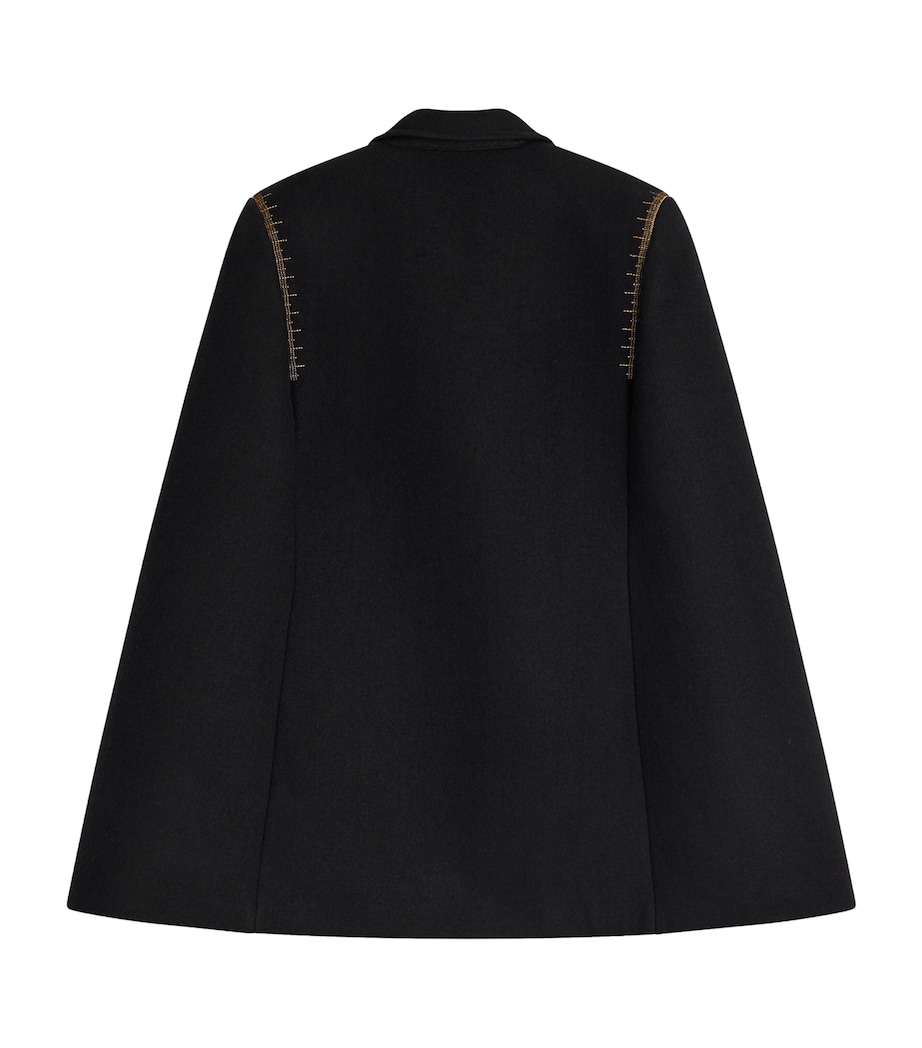 Schiaparelli Womens Virgin Wool Measuring Tape Cape Black Image 5