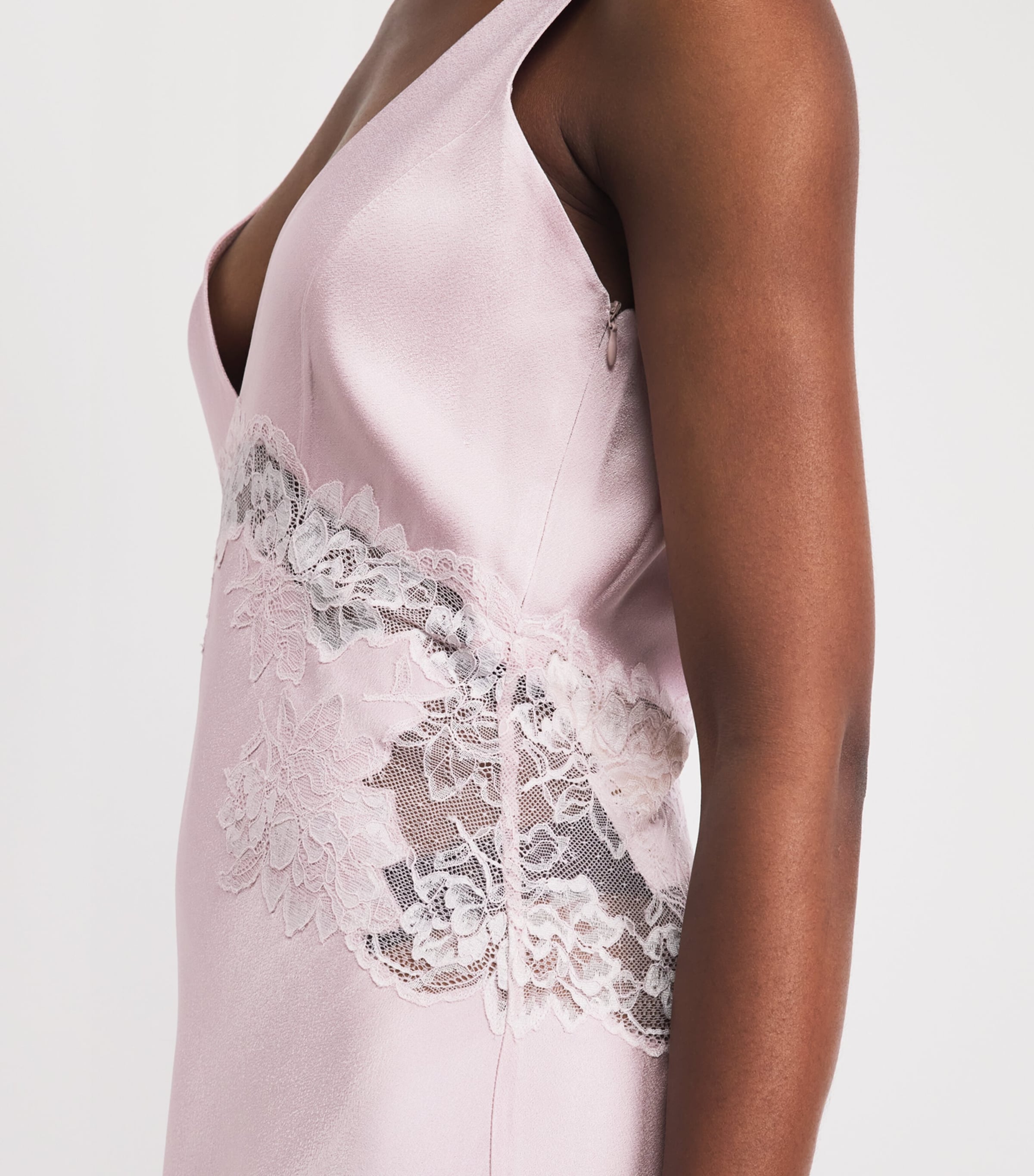 Bocan Womens Lace-Trim Beatrice Slip Dress Powder Image 3