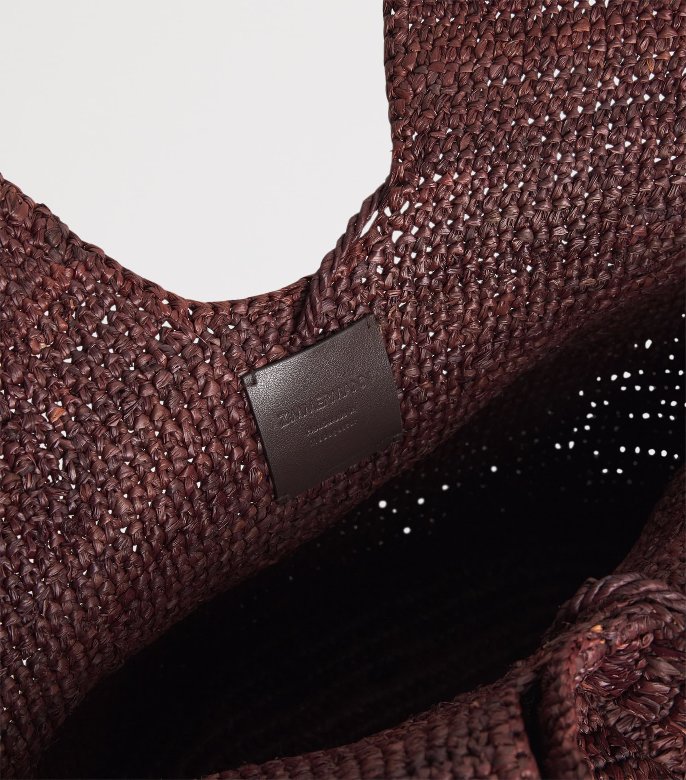 Zimmermann Raffia Ruffled Goldentime Tote Bag Chocolate Image 5