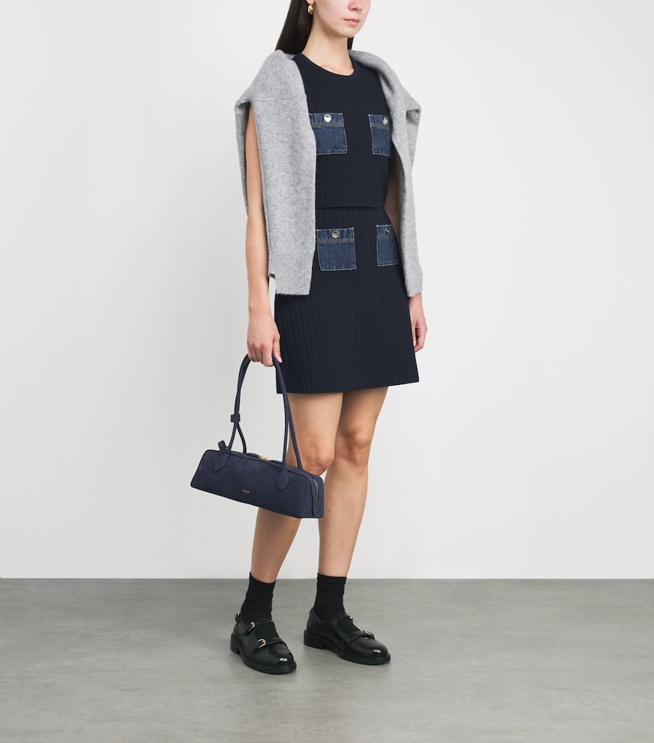 Knitted Mini Skirt NAVY BLUE Image 2