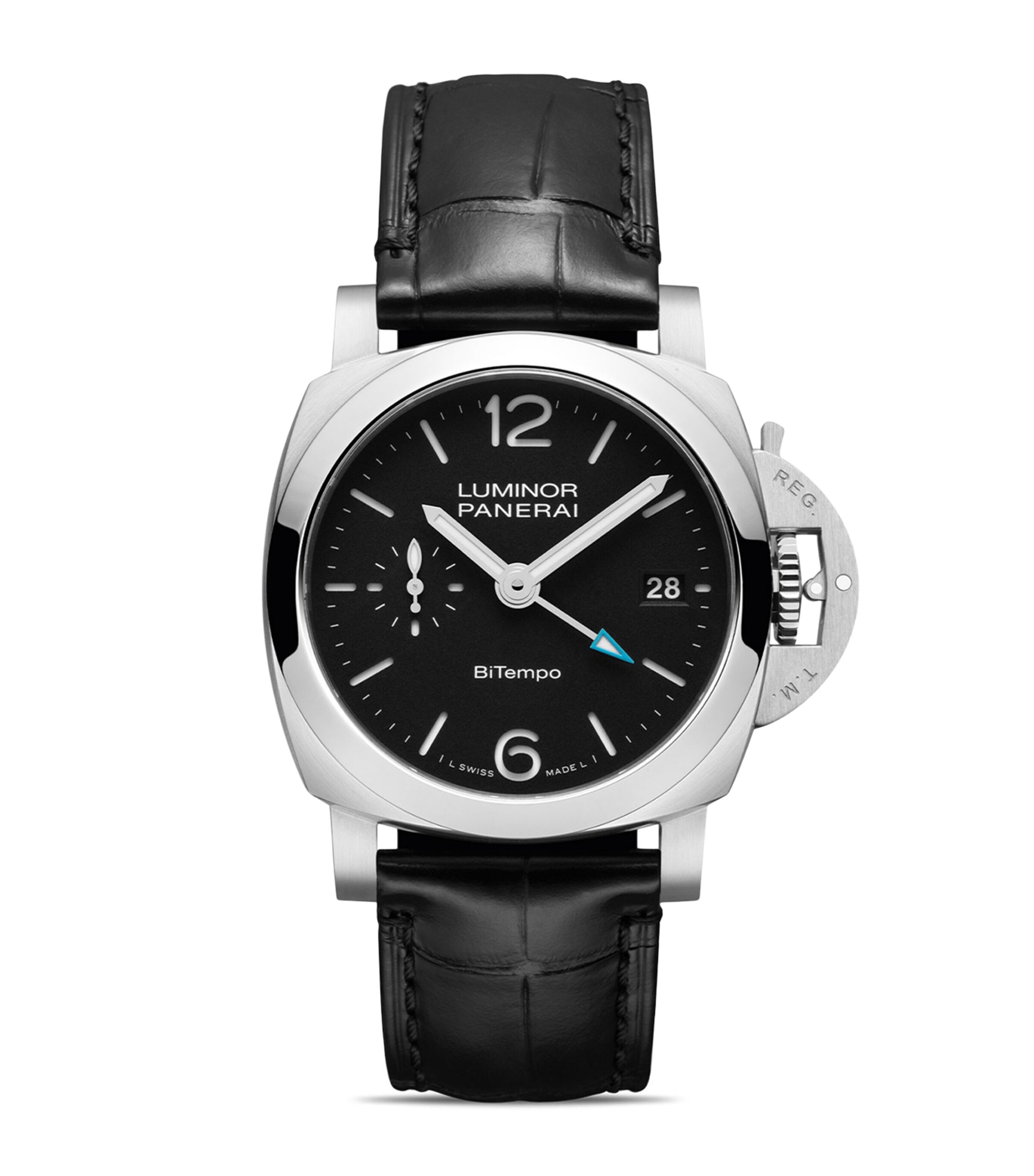 Panerai Stainless Steel Luminor Quaranta BiTempo Watch 40mm Black Image 1