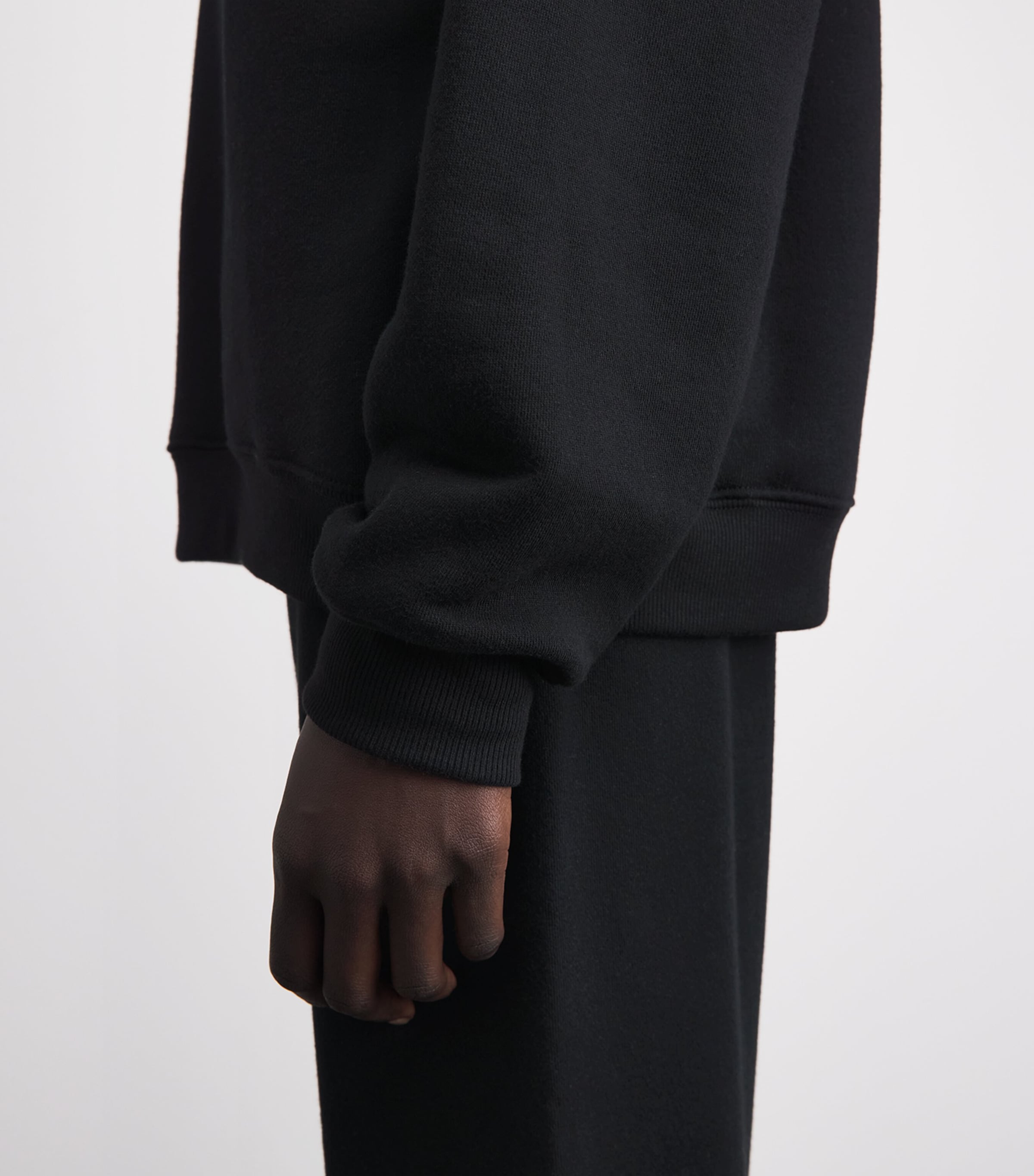 ÉTERNE Womens French Terry Oversized Sweatshirt Black Image 3