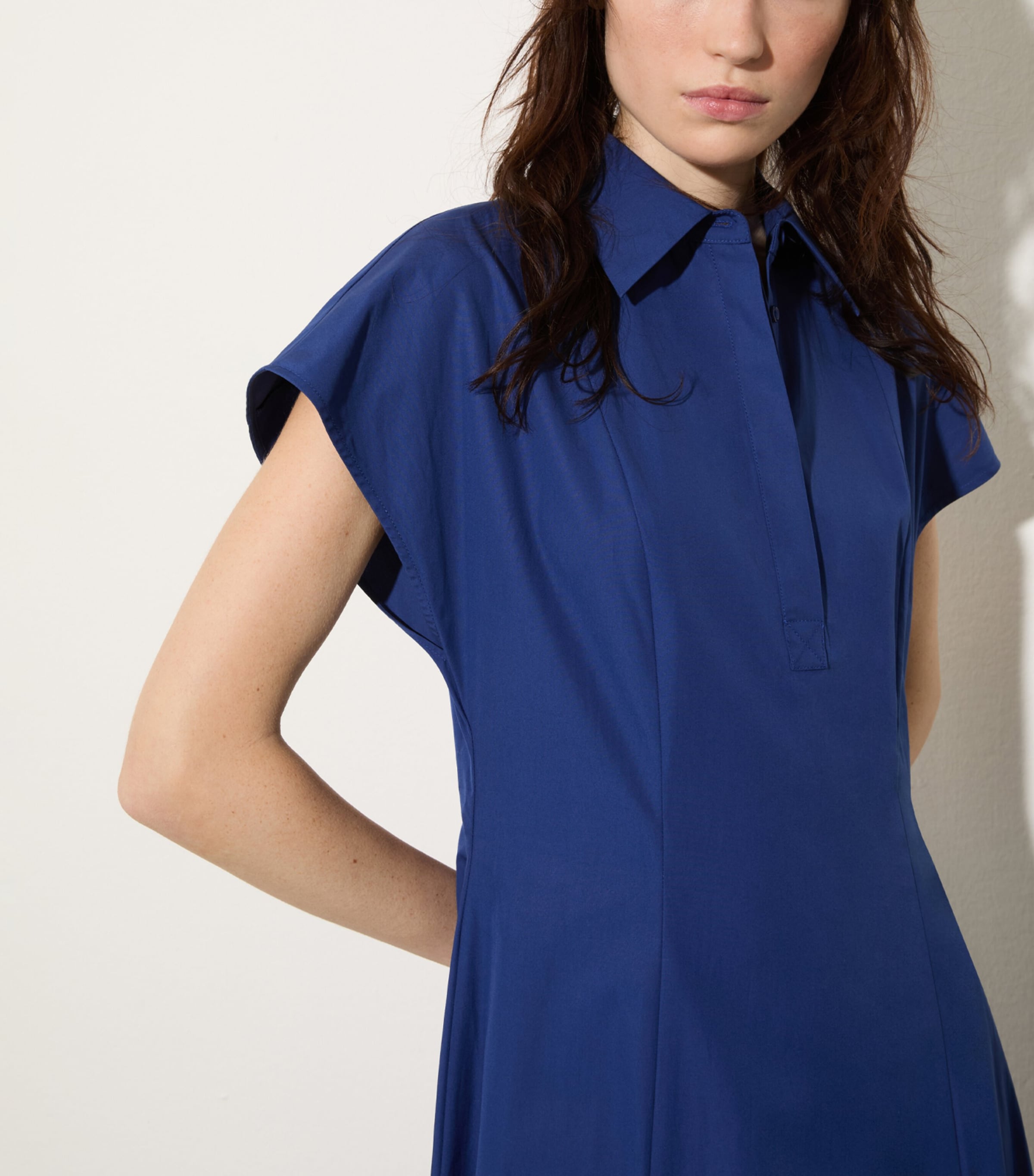 MAX&Co. Womens Cotton Shirt Midi Dress Navy Image 5